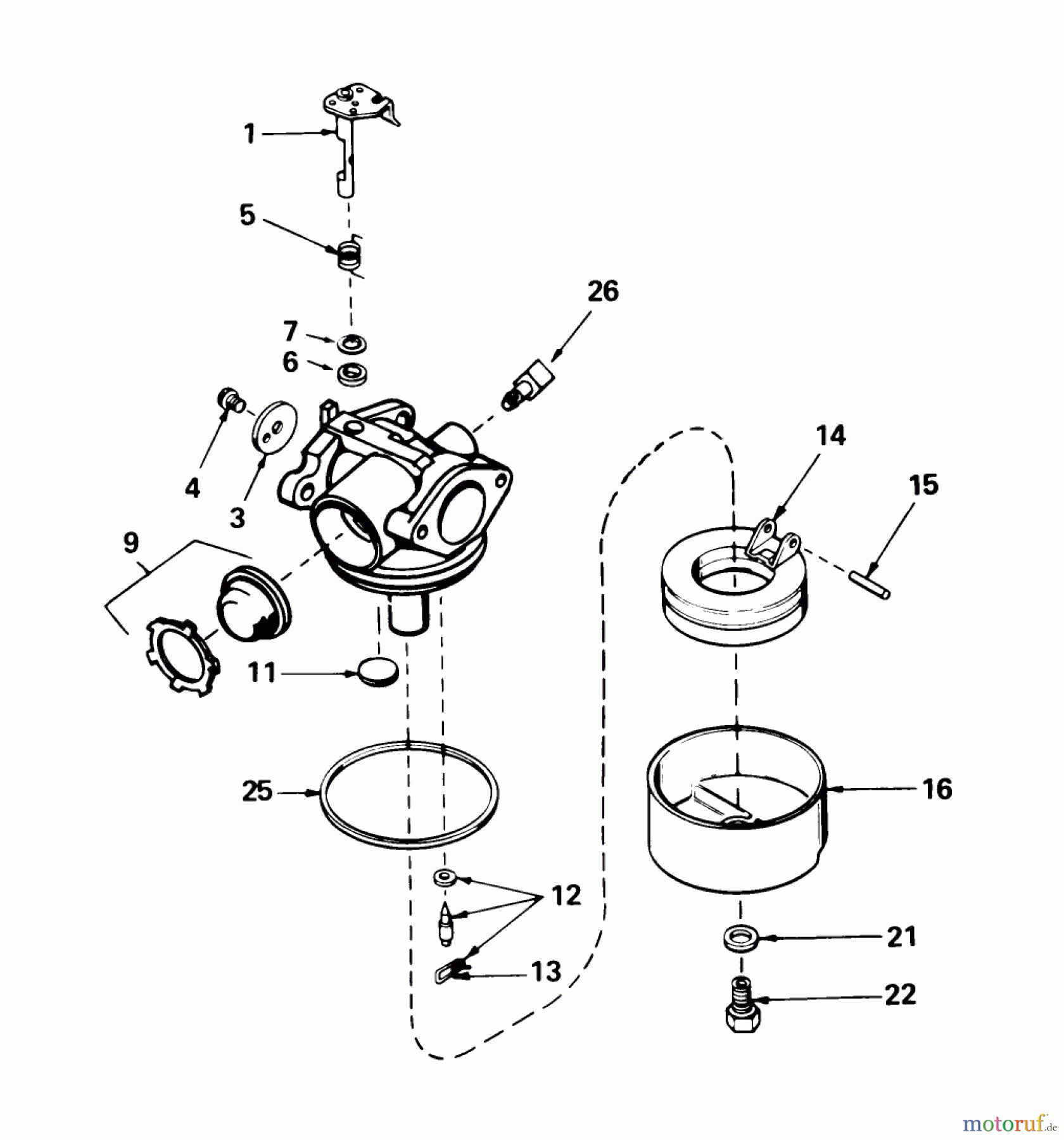  Toro Neu Mowers, Walk-Behind Seite 1 16575 - Toro Lawnmower, 1986 (6000001-6999999) CARBURETOR NO. 632098