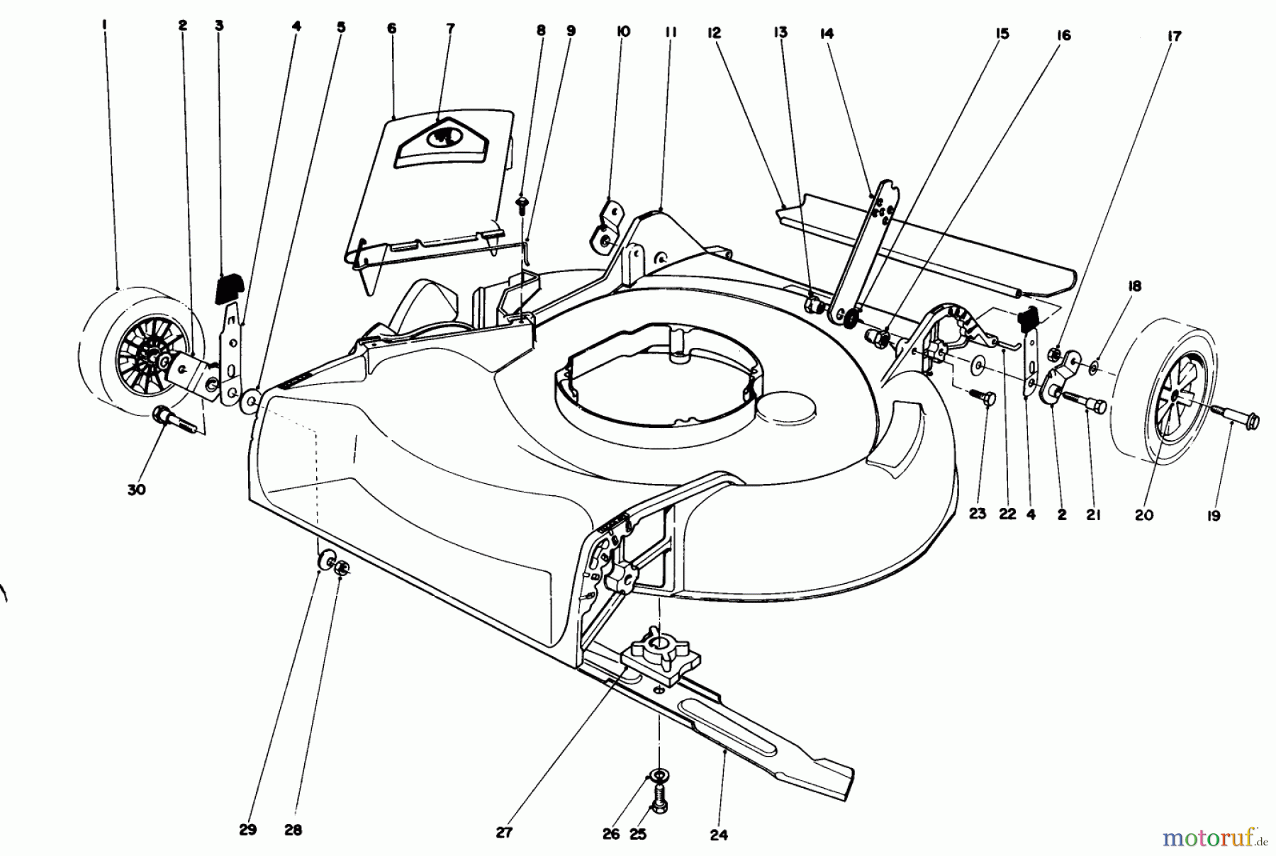  Toro Neu Mowers, Walk-Behind Seite 1 16575 - Toro Lawnmower, 1988 (8000001-8012678) HOUSING ASSEMBLY