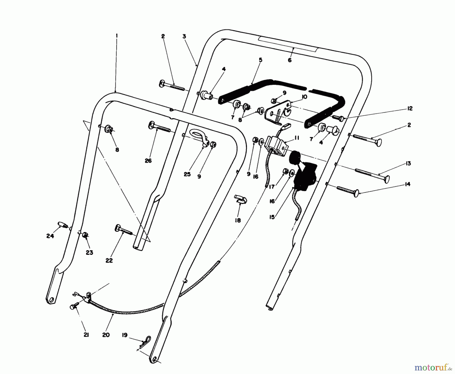  Toro Neu Mowers, Walk-Behind Seite 1 16575 - Toro Lawnmower, 1988 (8012679-8999999) HANDLE ASSEMBLY