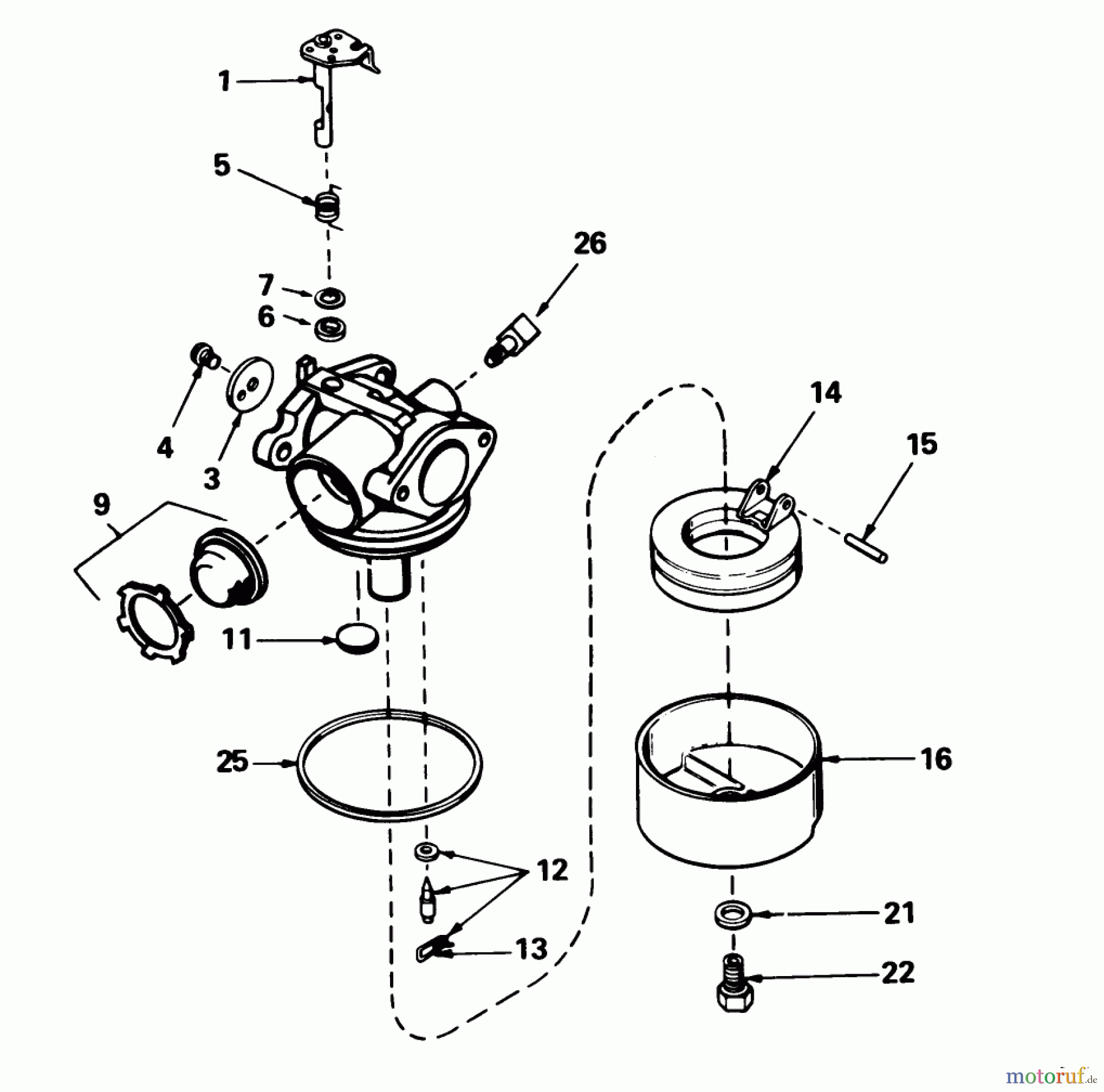  Toro Neu Mowers, Walk-Behind Seite 1 16575 - Toro Lawnmower, 1989 (9000001-9999999) CARBURETOR NO. 632098