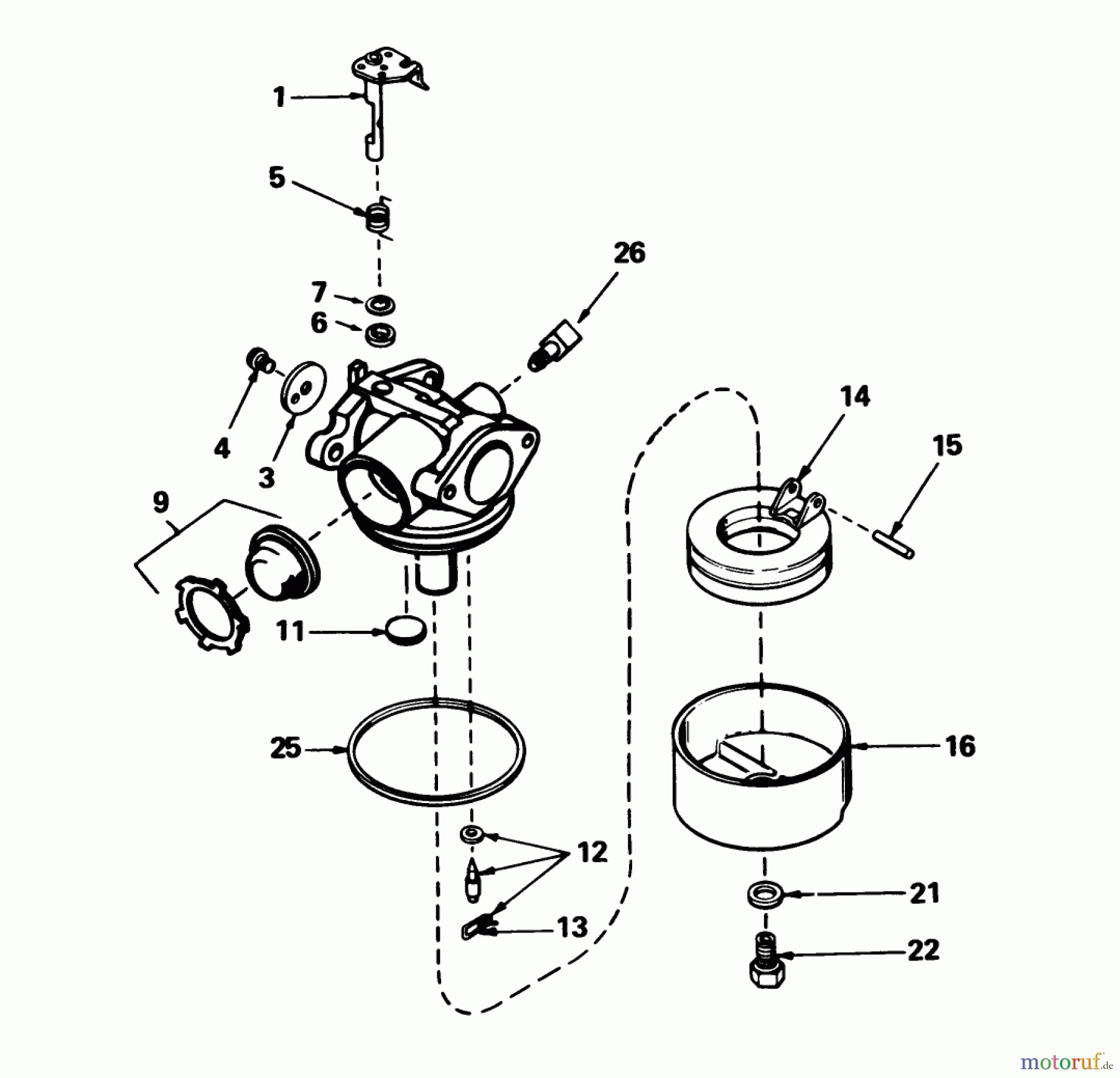  Toro Neu Mowers, Walk-Behind Seite 1 16575C - Toro Lawnmower, 1988 (8000001-8999999) CARBURETOR NO. 632098