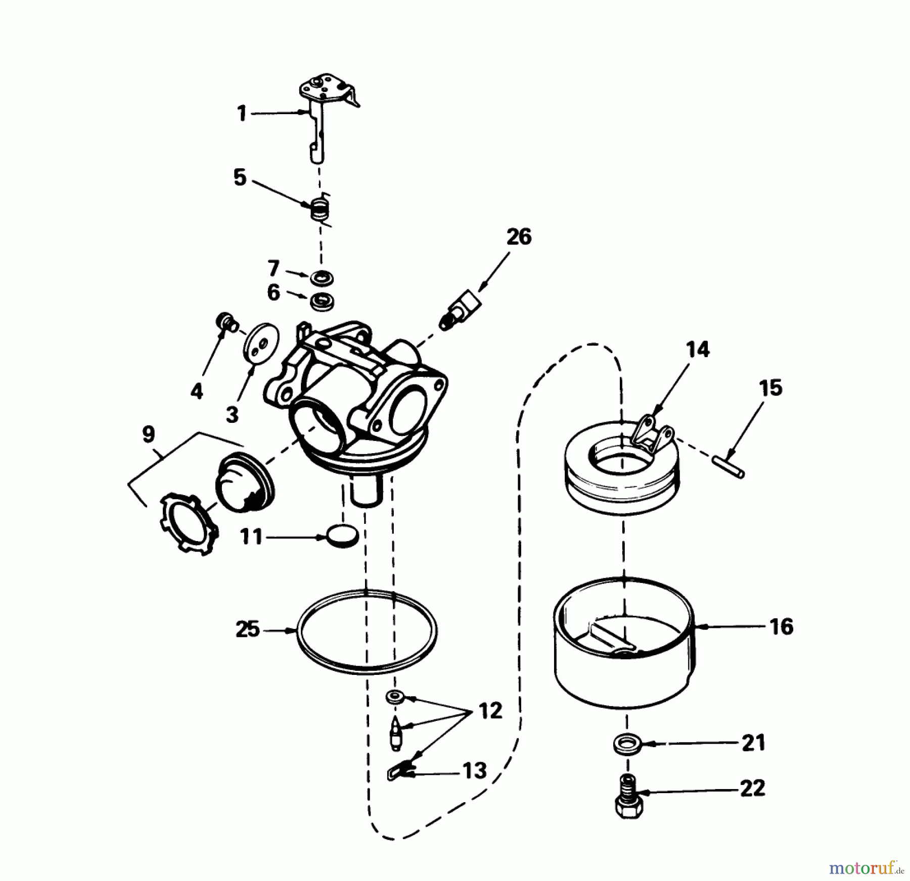  Toro Neu Mowers, Walk-Behind Seite 1 16576 - Toro Lawnmower, 1990 (0000001-0999999) CARBURETOR NO. 632098