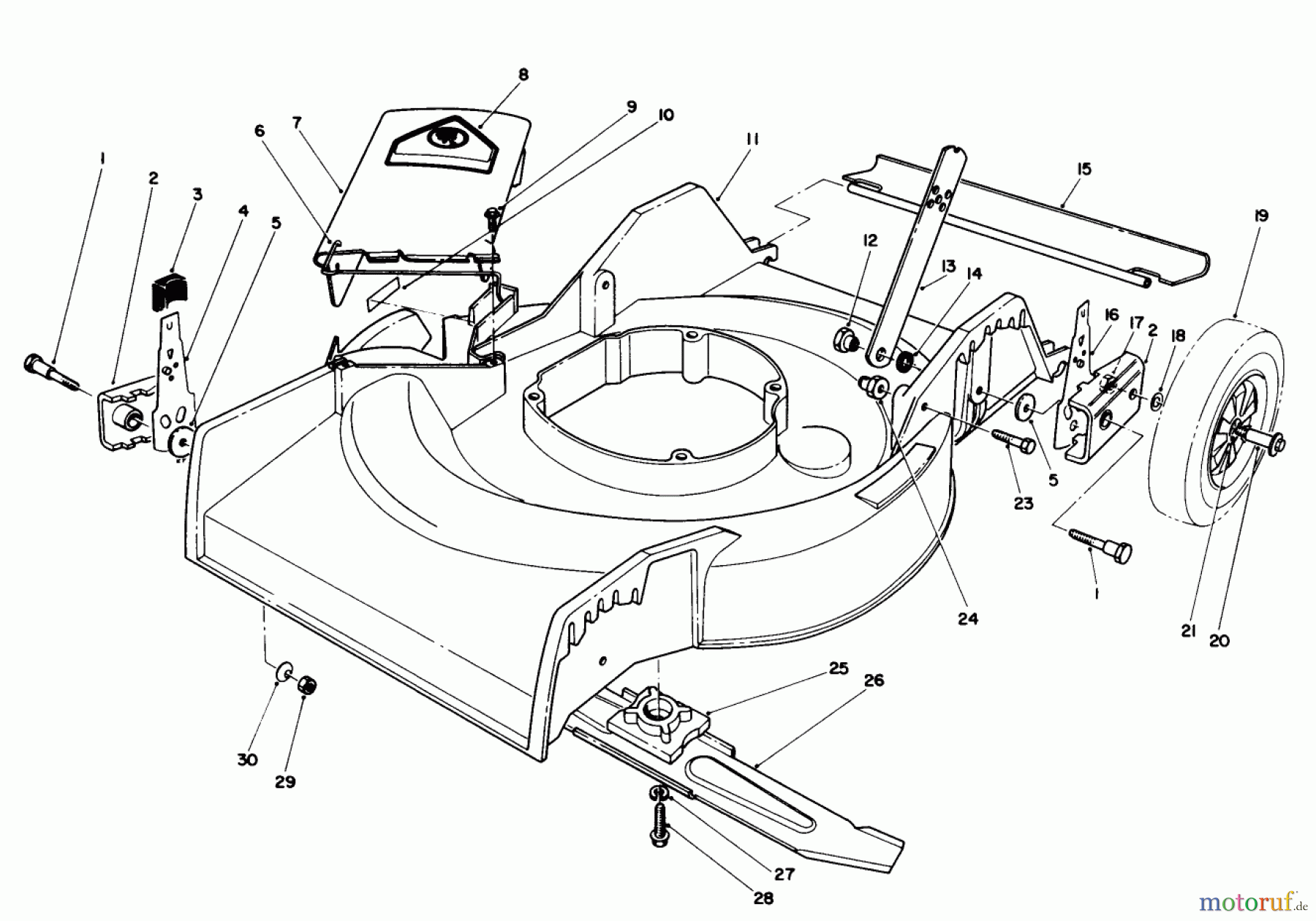  Toro Neu Mowers, Walk-Behind Seite 1 16576 - Toro Lawnmower, 1990 (0000001-0999999) HOUSING ASSEMBLY