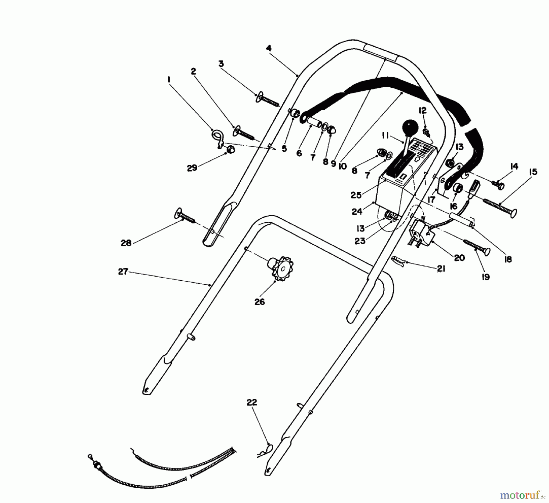  Toro Neu Mowers, Walk-Behind Seite 1 16580 - Toro Lawnmower, 1983 (3000001-3999999) HANDLE ASSEMBLY