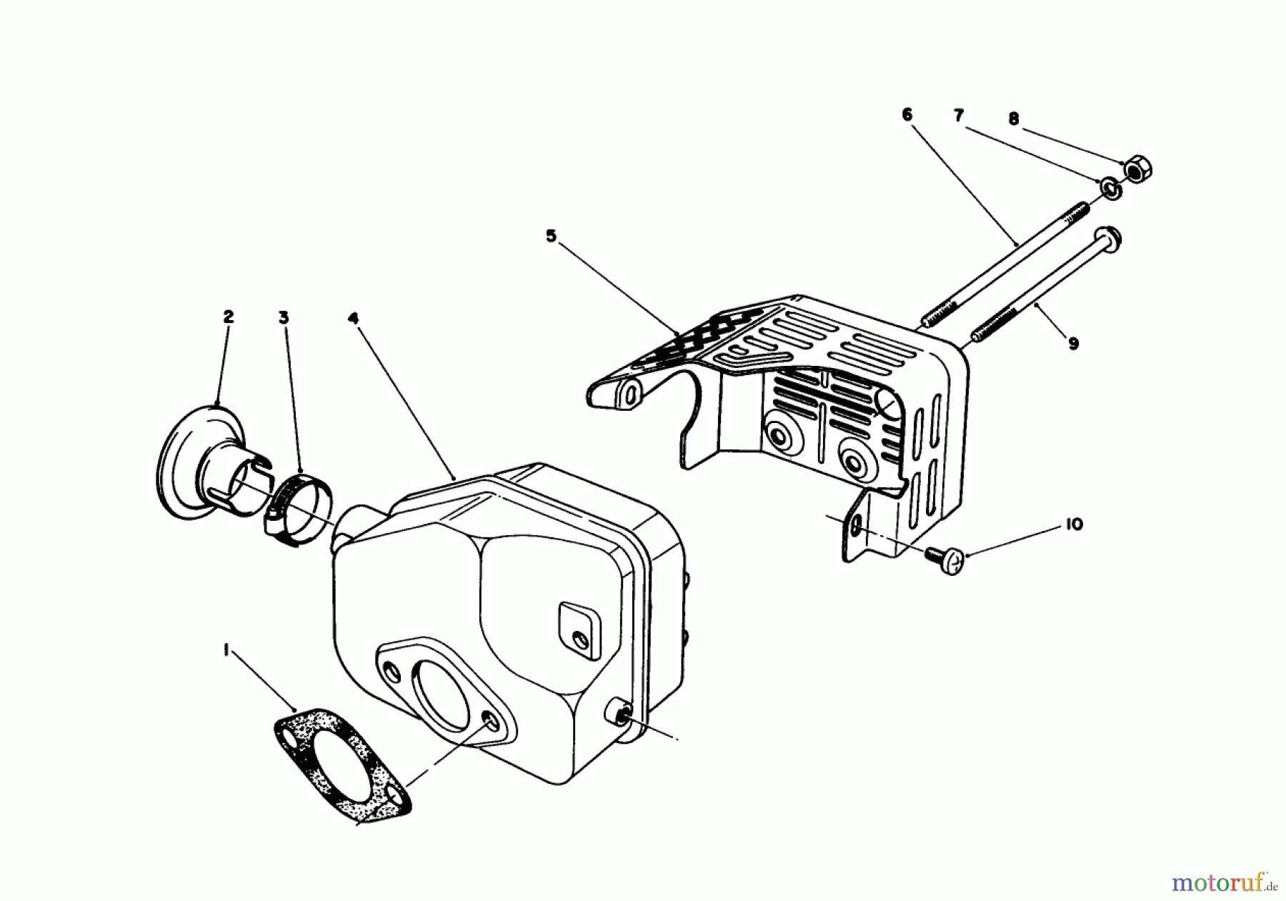  Toro Neu Mowers, Walk-Behind Seite 1 16585 - Toro Lawnmower, 1988 (8004252-8999999) MUFFLER ASSEMBLY (MODEL NO. 47PH7)