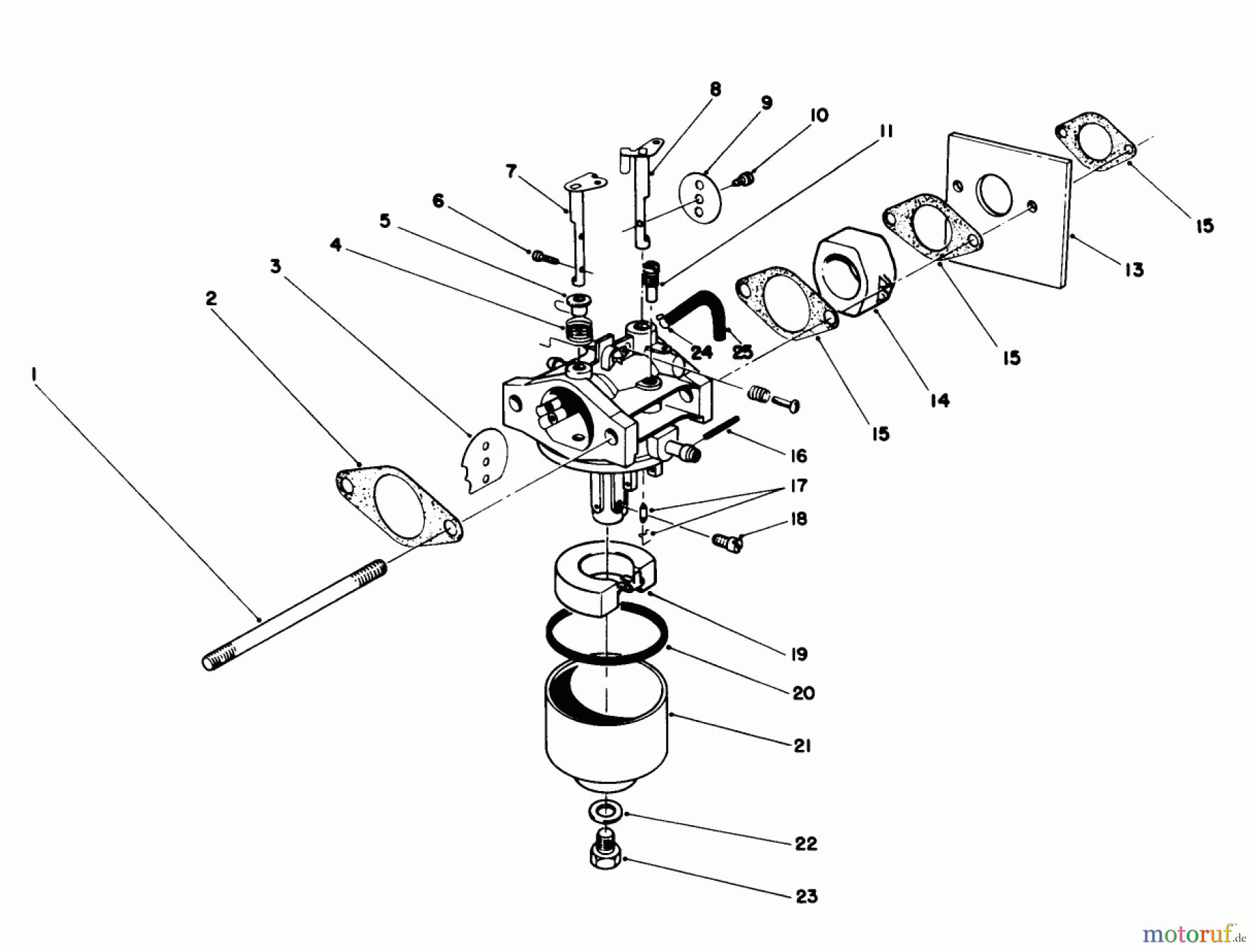  Toro Neu Mowers, Walk-Behind Seite 1 16585 - Toro Lawnmower, 1989 (9000001-9999999) CARBURETOR ASSEMBLY (MODEL NO. 47PJ8)