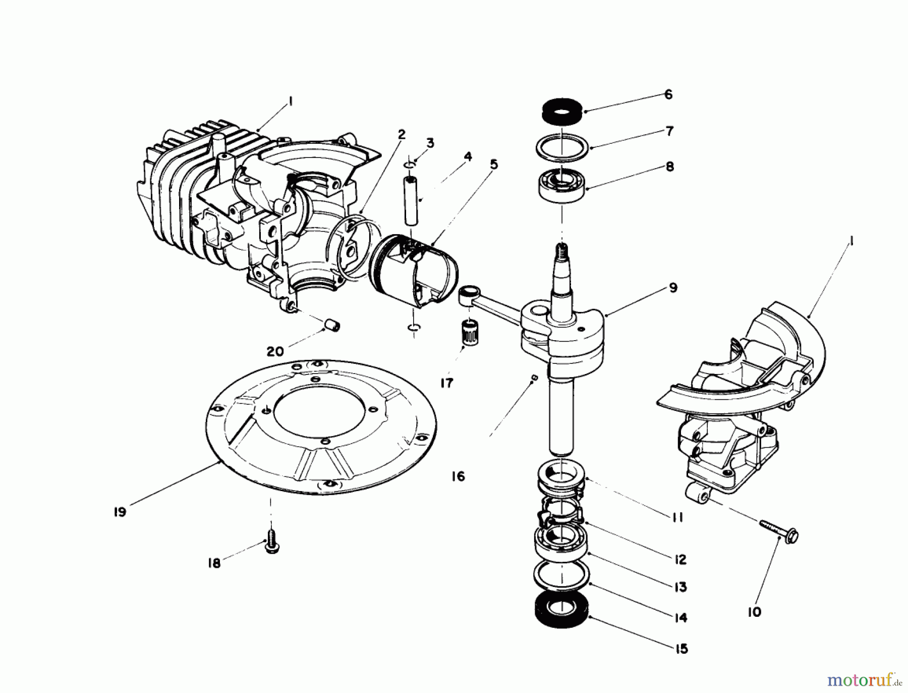  Toro Neu Mowers, Walk-Behind Seite 1 16585C - Toro Lawnmower, 1989 (9000001-9999999) CRANKSHAFT ASSEMBLY (MODEL NO. 47PJ8)