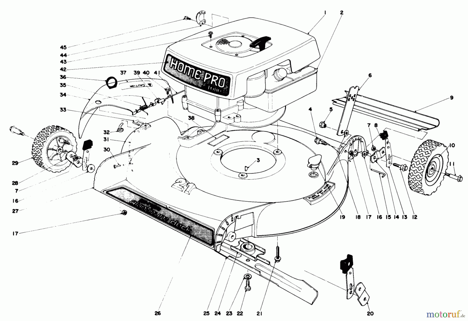  Toro Neu Mowers, Walk-Behind Seite 1 16600 - Toro Lawnmower, 1978 (8000001-8999999) HANDLE ASSEMBLY