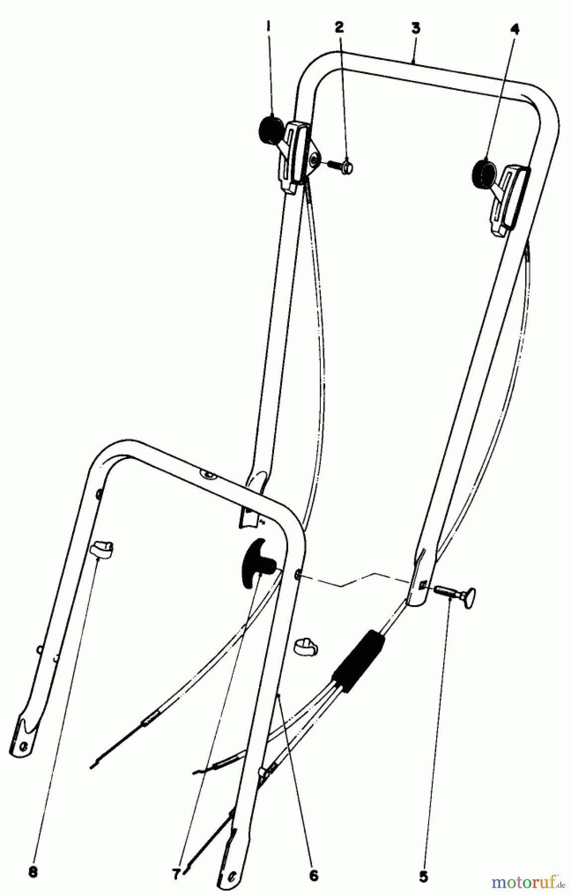  Toro Neu Mowers, Walk-Behind Seite 1 16655 - Toro Lawnmower, 1977 (7000001-7999999) HANDLE ASSEMBLY