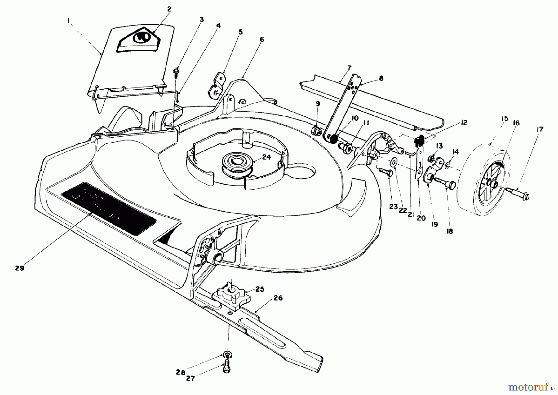  Toro Neu Mowers, Walk-Behind Seite 1 16770 - Toro Lawnmower, 1984 (4000001-4999999) HOUSING ASSEMBLY