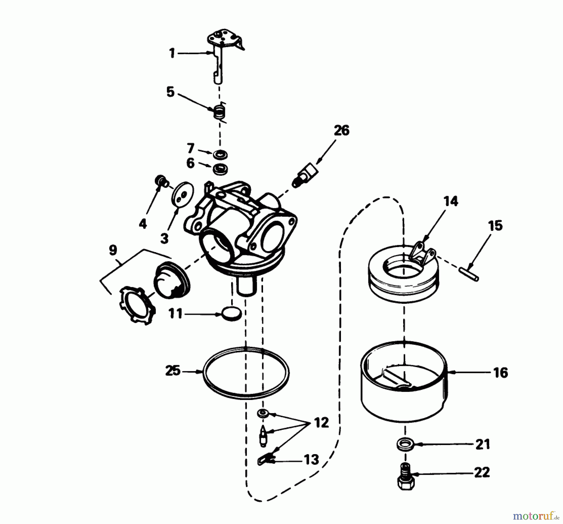  Toro Neu Mowers, Walk-Behind Seite 1 16775 - Toro Lawnmower, 1984 (4000001-4999999) CARBURETOR NO. 632098