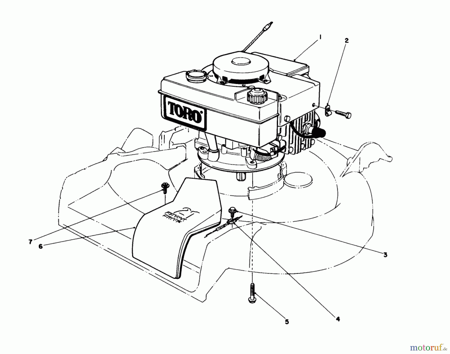  Toro Neu Mowers, Walk-Behind Seite 1 16775 - Toro Lawnmower, 1986 (6000001-6999999) ENGINE ASSEMBLY