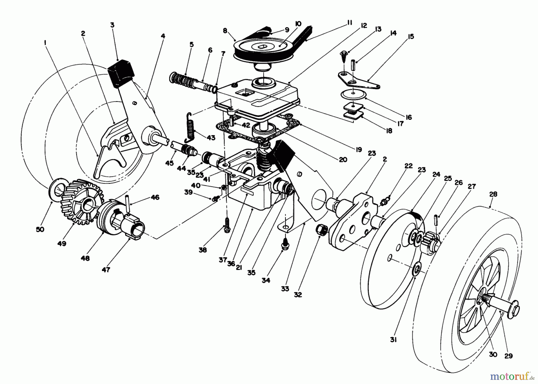  Toro Neu Mowers, Walk-Behind Seite 1 16775 - Toro Lawnmower, 1988 (8022966-8999999) GEAR CASE ASSEMBLY