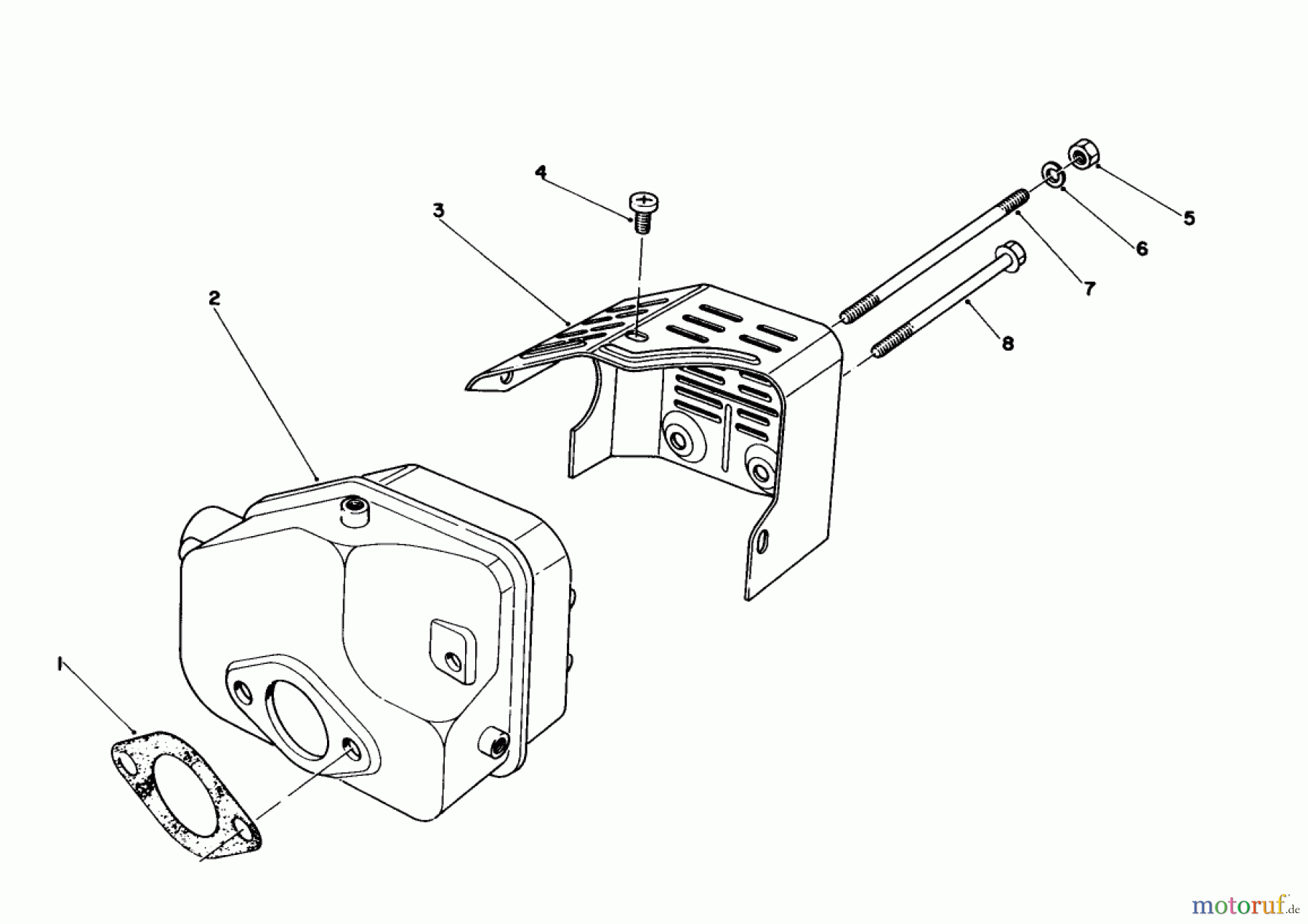  Toro Neu Mowers, Walk-Behind Seite 1 16780 - Toro Lawnmower, 1984 (4000001-4999999) MUFFLER ASSEMBLY