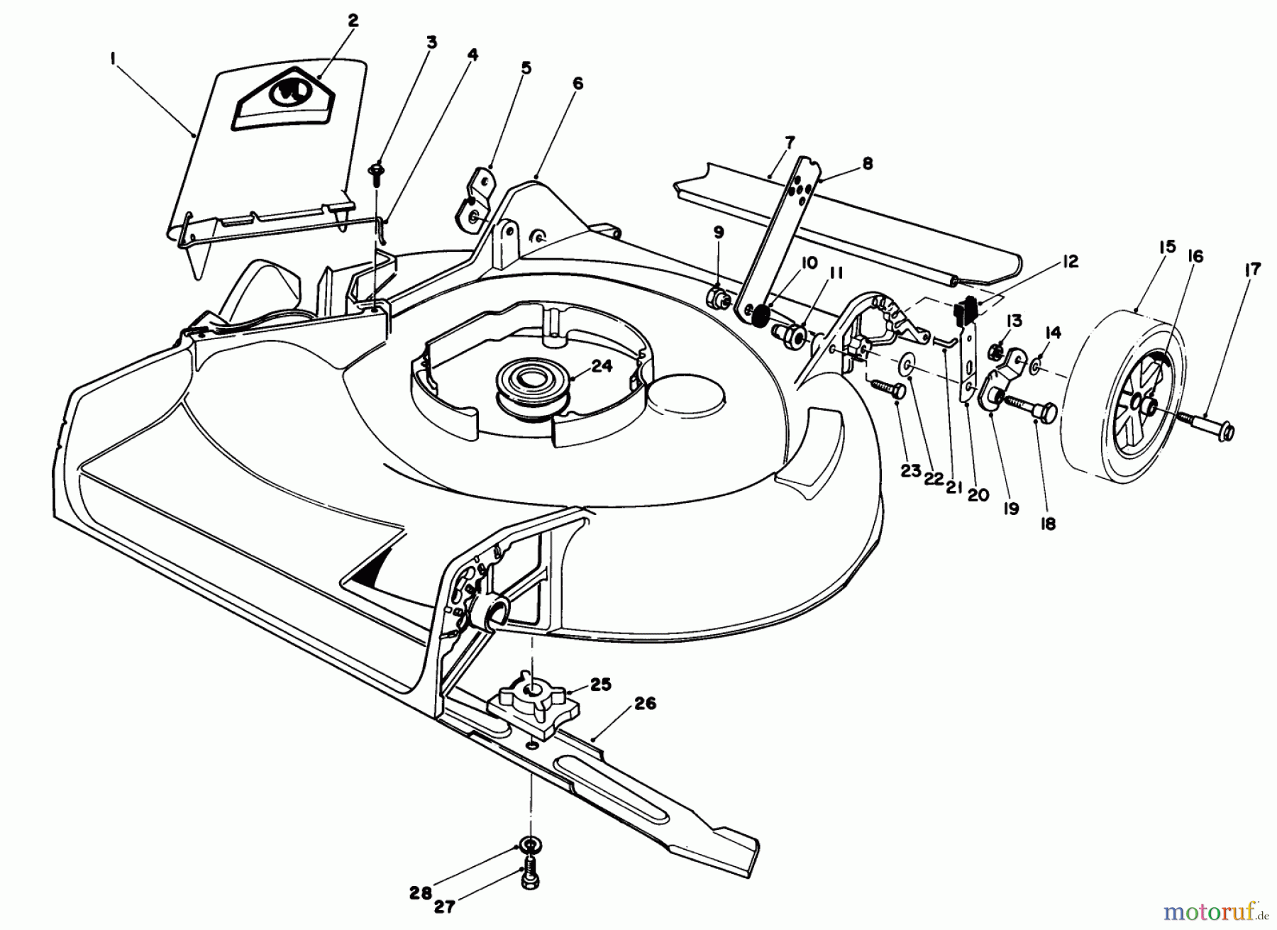  Toro Neu Mowers, Walk-Behind Seite 1 16785 - Toro Lawnmower, 1987 (7000001-7999999) HOUSING ASSEMBLY