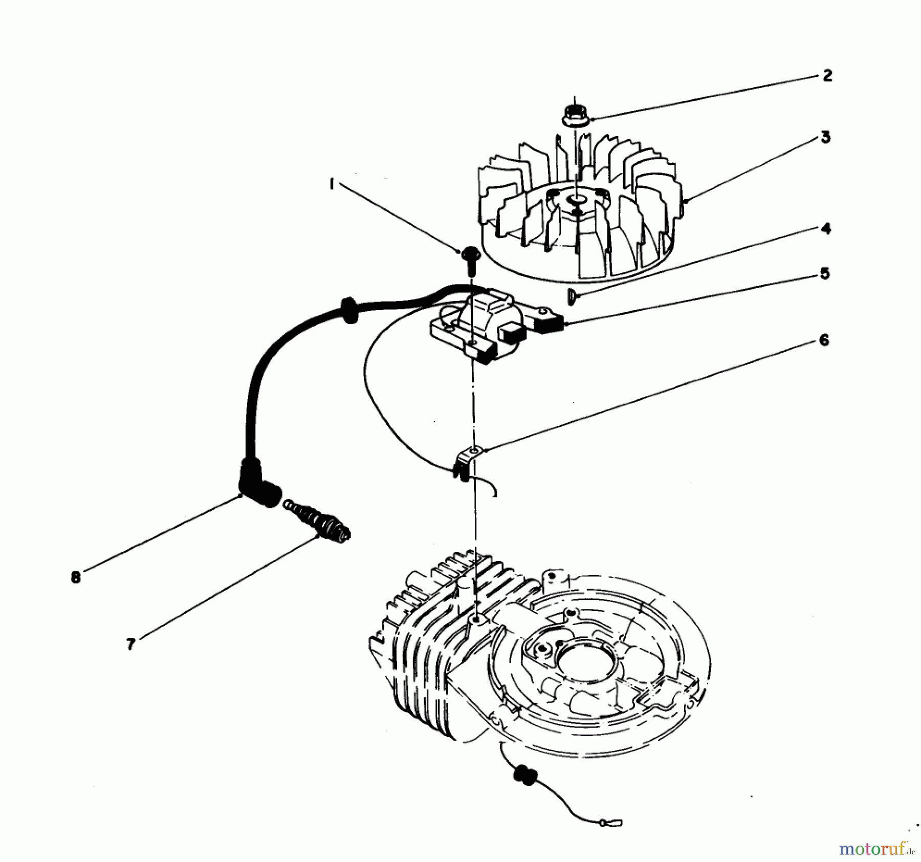  Toro Neu Mowers, Walk-Behind Seite 1 16785 - Toro Lawnmower, 1988 (8000001-8007011) IGNITION ASSEMBIY (MODEL NO. 47PH7)