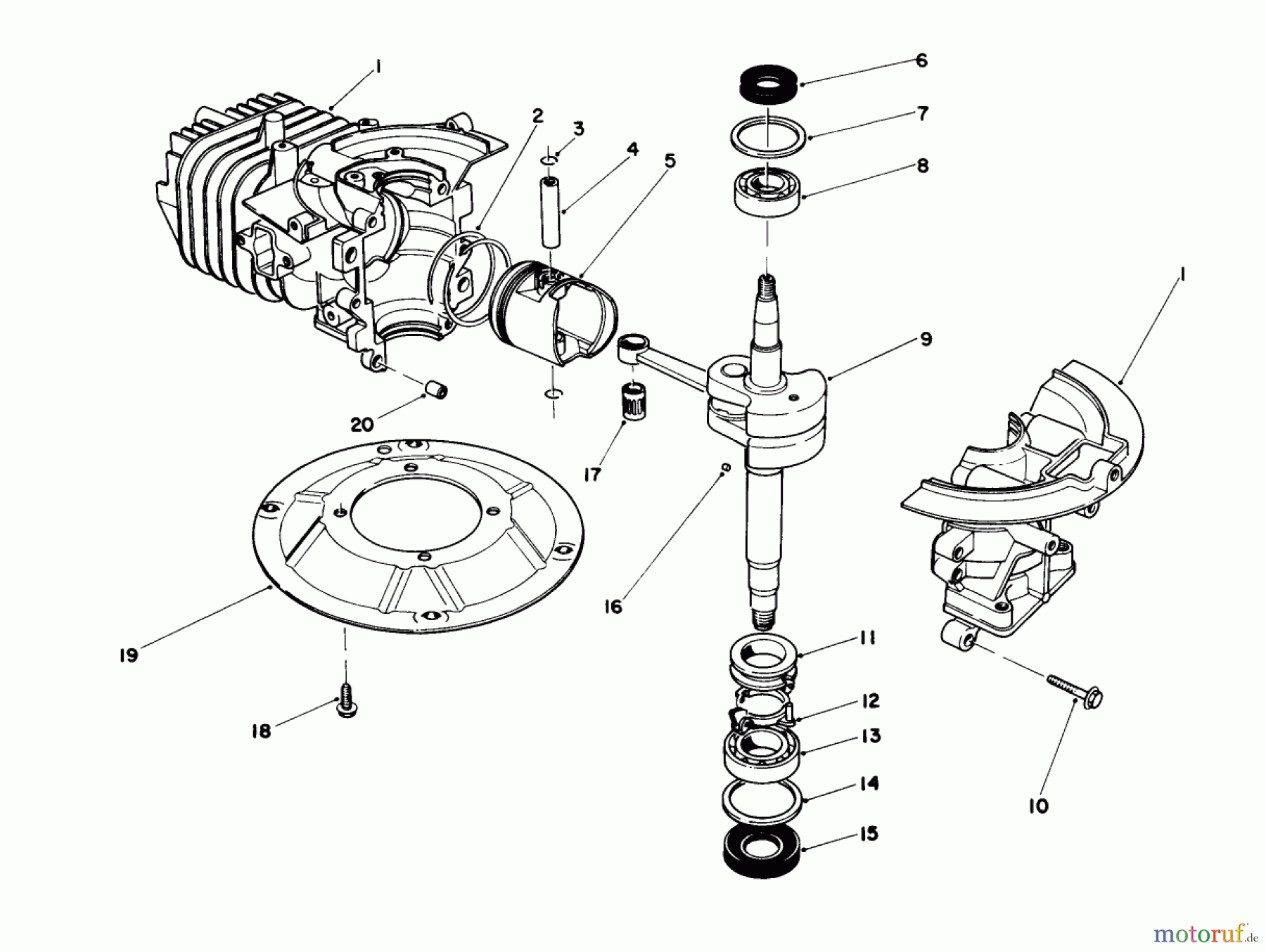  Toro Neu Mowers, Walk-Behind Seite 1 16785 - Toro Lawnmower, 1989 (9000001-9999999) CRANKSHAFT ASSEMBLY (MODEL NO. 47PJ8)