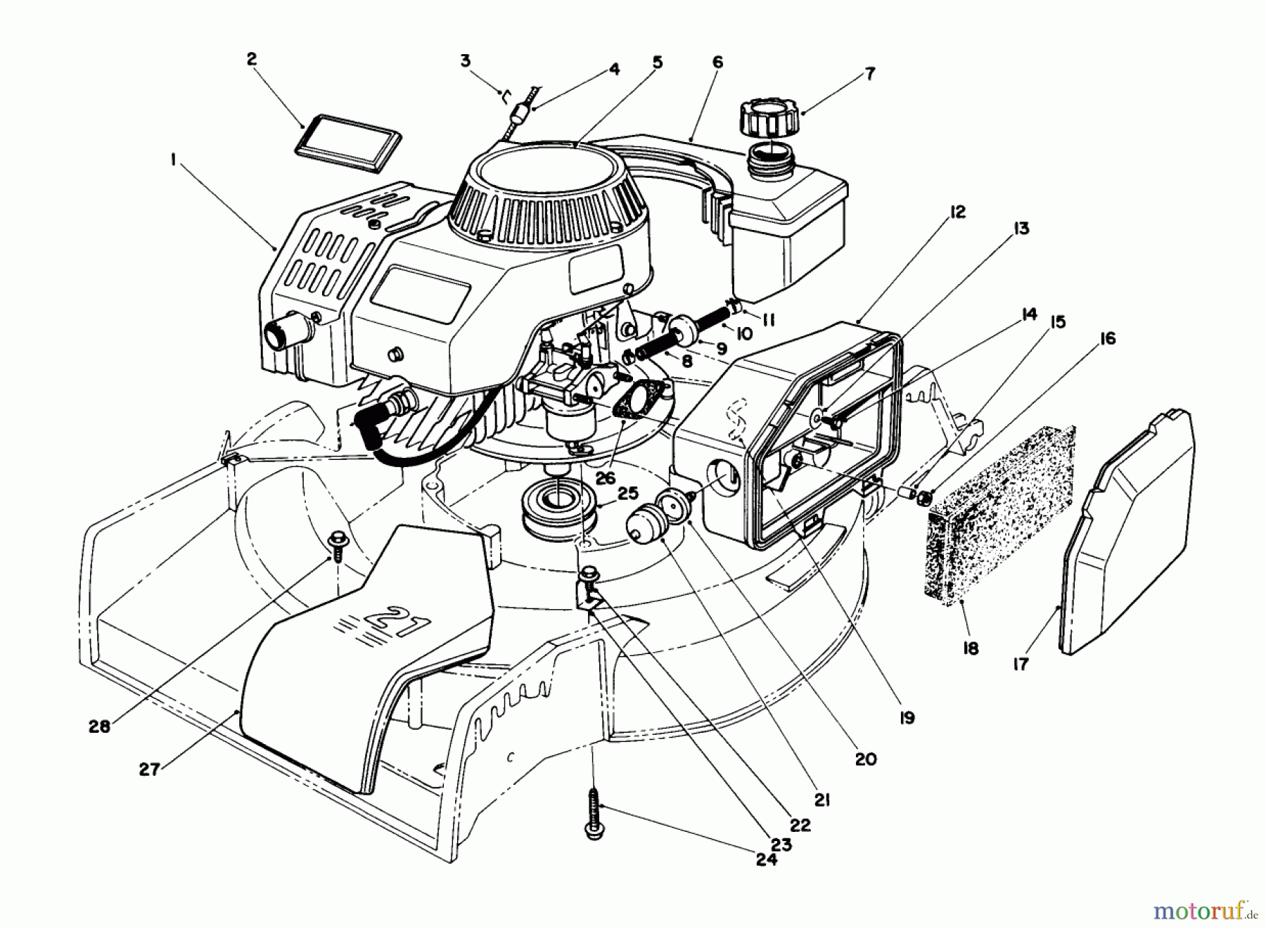  Toro Neu Mowers, Walk-Behind Seite 1 16785 - Toro Lawnmower, 1989 (9000001-9999999) ENGINE ASSEMBLY