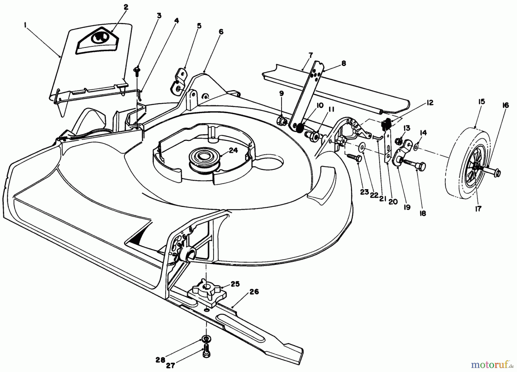  Toro Neu Mowers, Walk-Behind Seite 1 16793 - Toro Lawnmower, 1988 (8000001-8999999) HOUSING ASSEMBLY