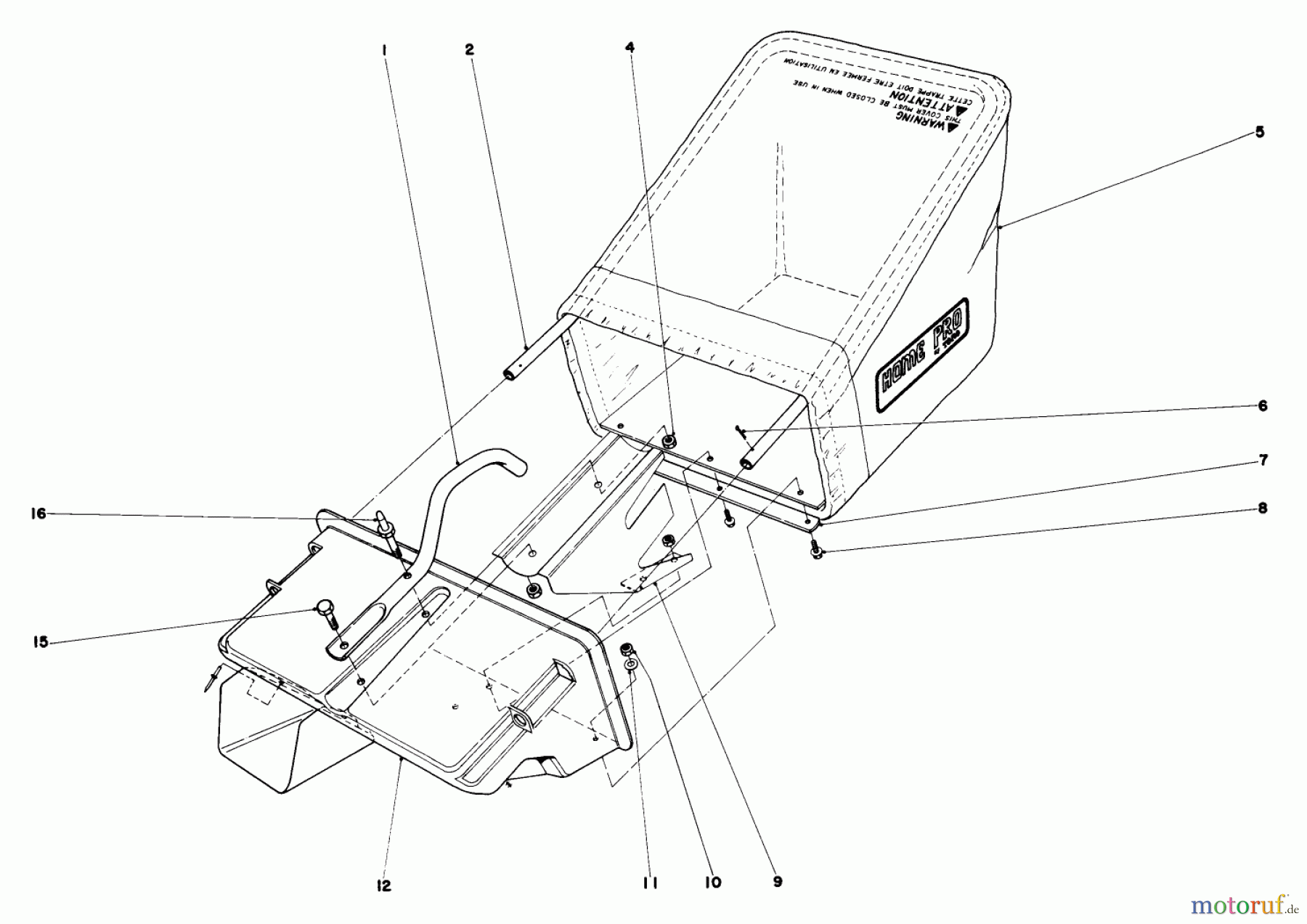  Toro Neu Mowers, Walk-Behind Seite 1 16820 - Toro Lawnmower, 1979 (9000001-9999999) GRASS CATCHER ASSEMBLY (MODEL NO. 16820 & 16830)