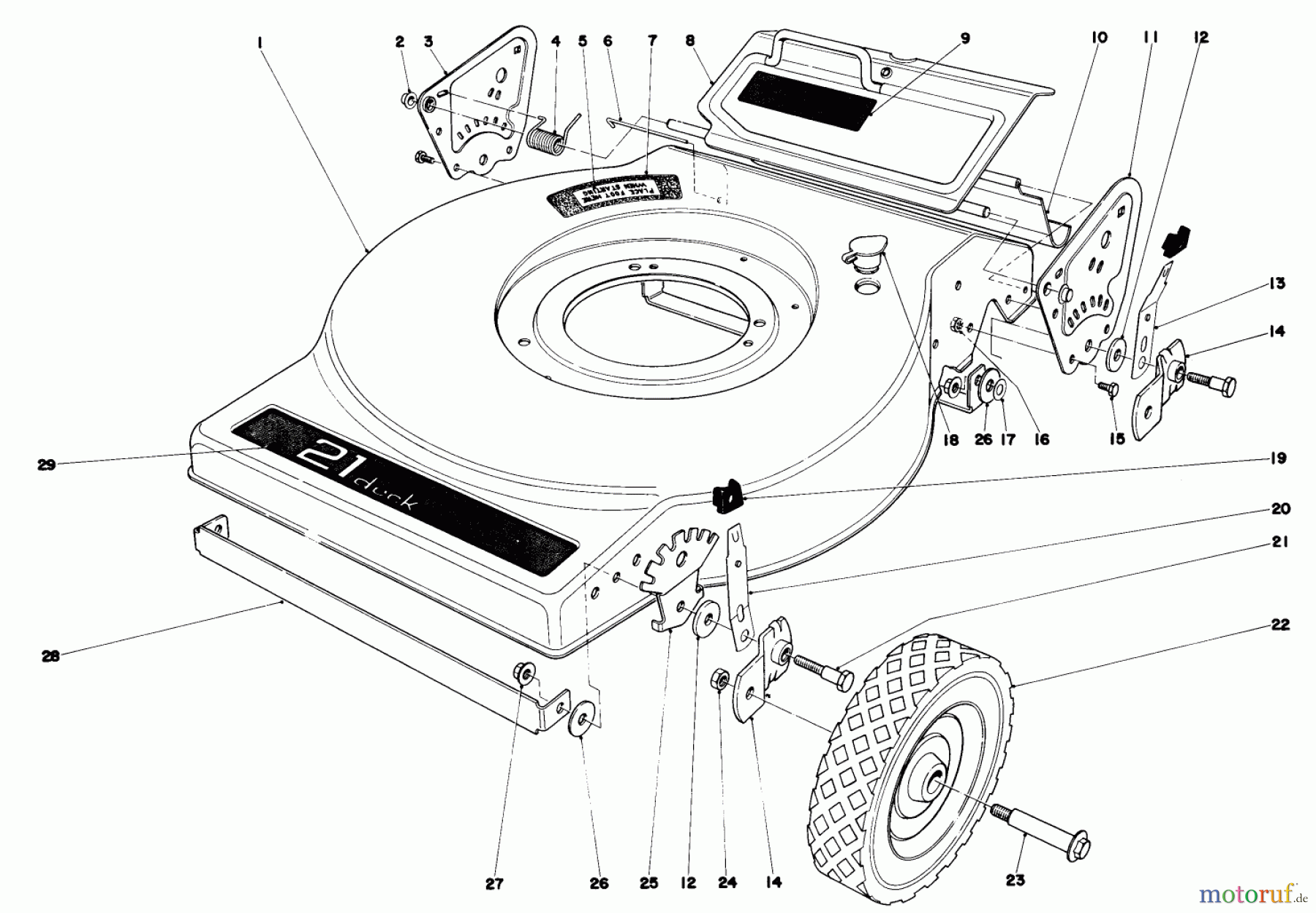  Toro Neu Mowers, Walk-Behind Seite 1 16820 - Toro Lawnmower, 1979 (9000001-9999999) MOWER HOUSING (MODEL NO. 16820)