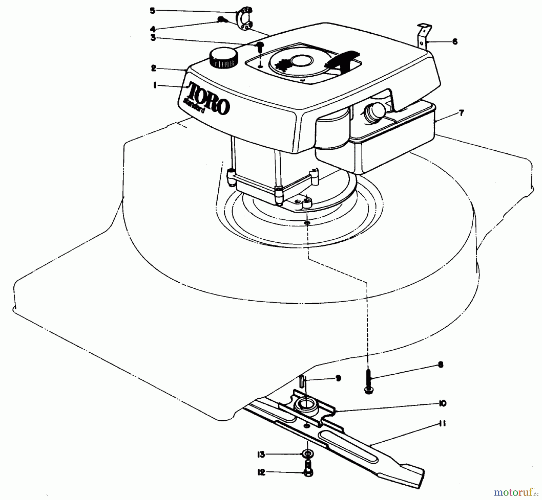  Toro Neu Mowers, Walk-Behind Seite 1 16870 - Toro Lawnmower, 1980 (0000001-0999999) ENGINE ASSEMBLY-MODEL 16860