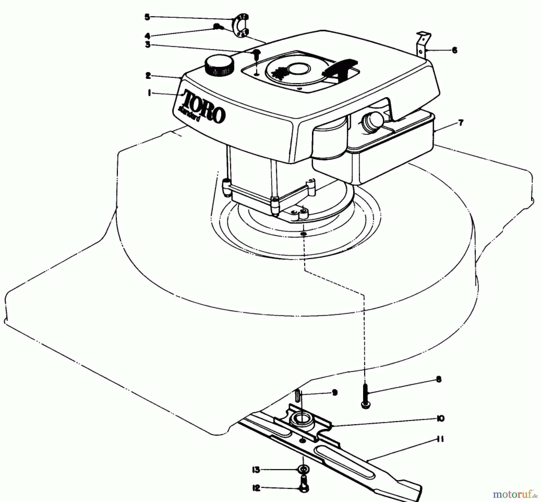  Toro Neu Mowers, Walk-Behind Seite 1 16870 - Toro Lawnmower, 1981 (1000001-1999999) ENGINE ASSEMBLY-MODEL 16860