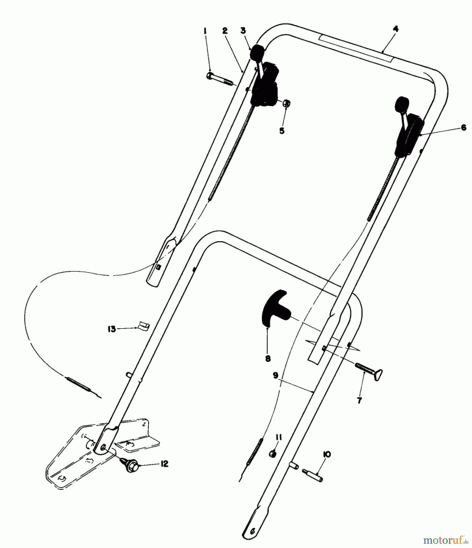  Toro Neu Mowers, Walk-Behind Seite 1 16870 - Toro Lawnmower, 1981 (1000001-1999999) HANDLE ASSEMBLY-MODEL 16870