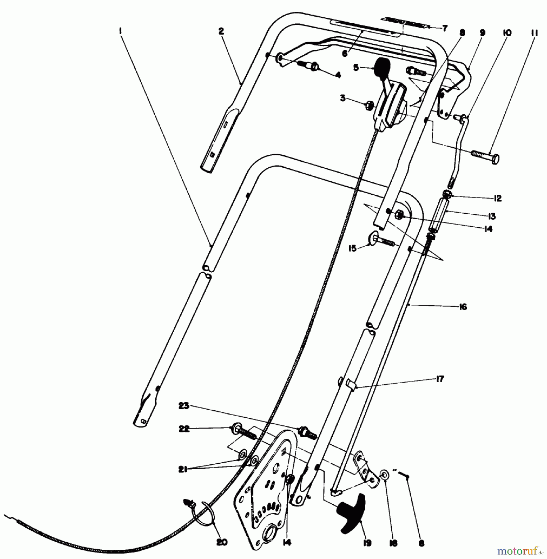  Toro Neu Mowers, Walk-Behind Seite 1 16880 - Toro Lawnmower, 1980 (0000001-0999999) HANDLE ASSEMBLY (MODEL NO. 16890)