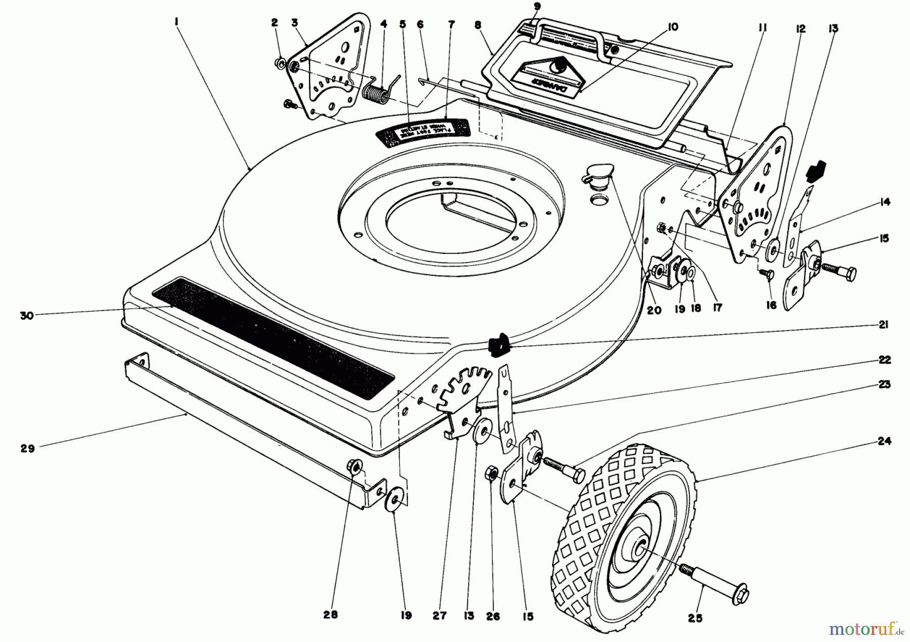  Toro Neu Mowers, Walk-Behind Seite 1 16890 - Toro Lawnmower, 1980 (0000001-0999999) MOWER HOUSING (MODEL NO. 16880)