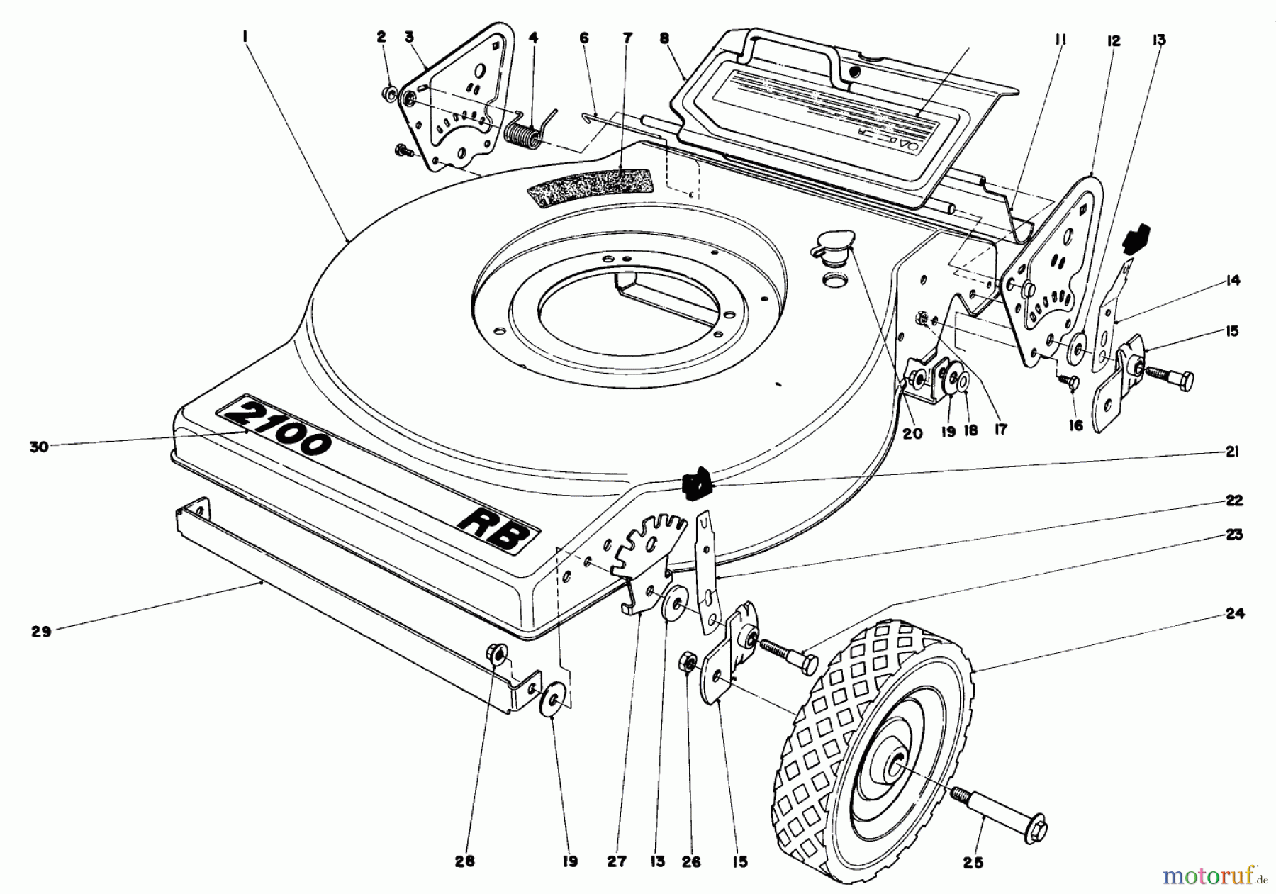  Toro Neu Mowers, Walk-Behind Seite 1 16930 - Toro Lawnmower, 1980 (0000001-0999999) MOWER HOUSING (MODEL NO. 16930)