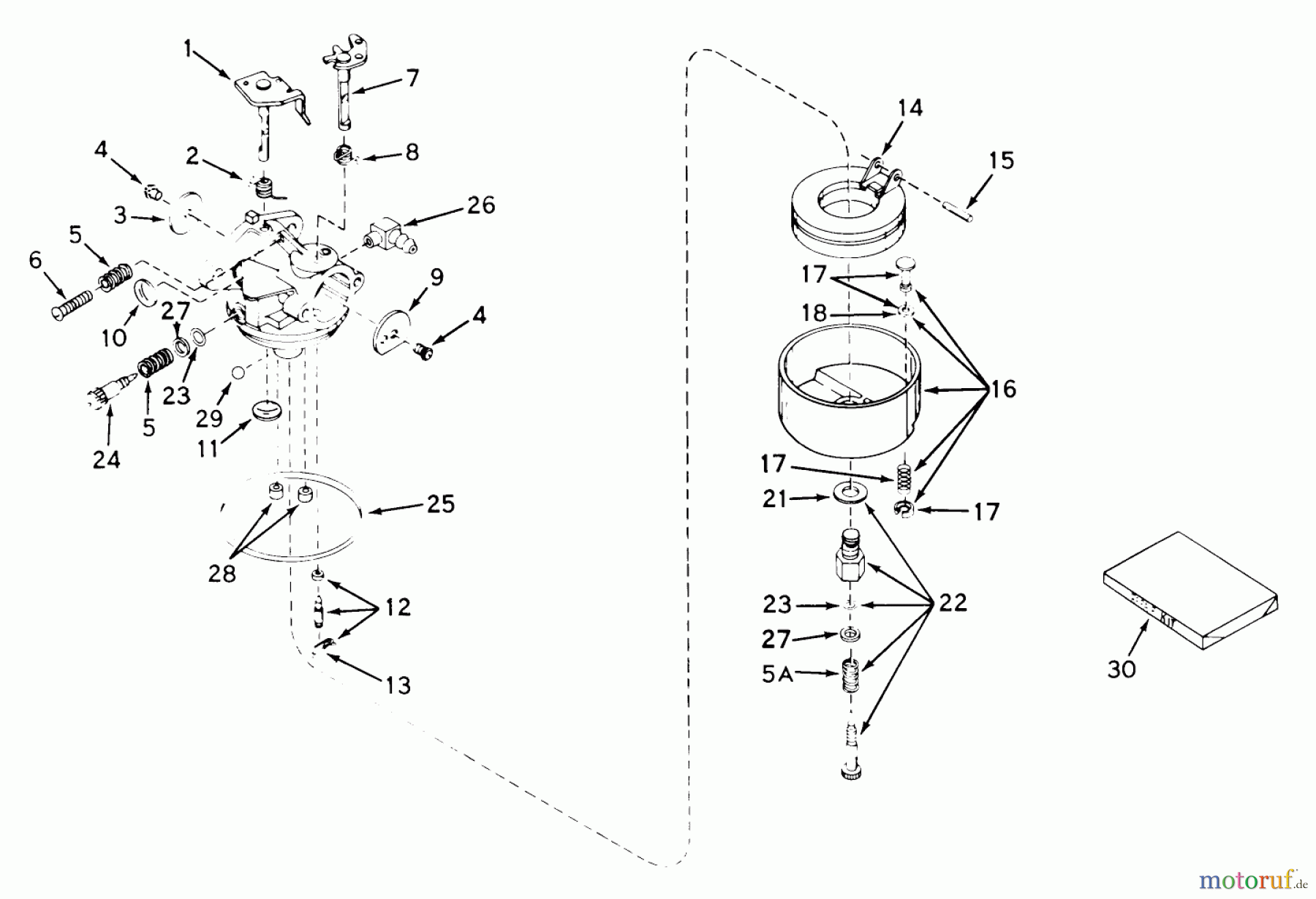  Toro Neu Mowers, Walk-Behind Seite 1 17501 - Toro Whirlwind Lawnmower, 1969 (9000001-9999999) CARBURETOR NO. 631003A