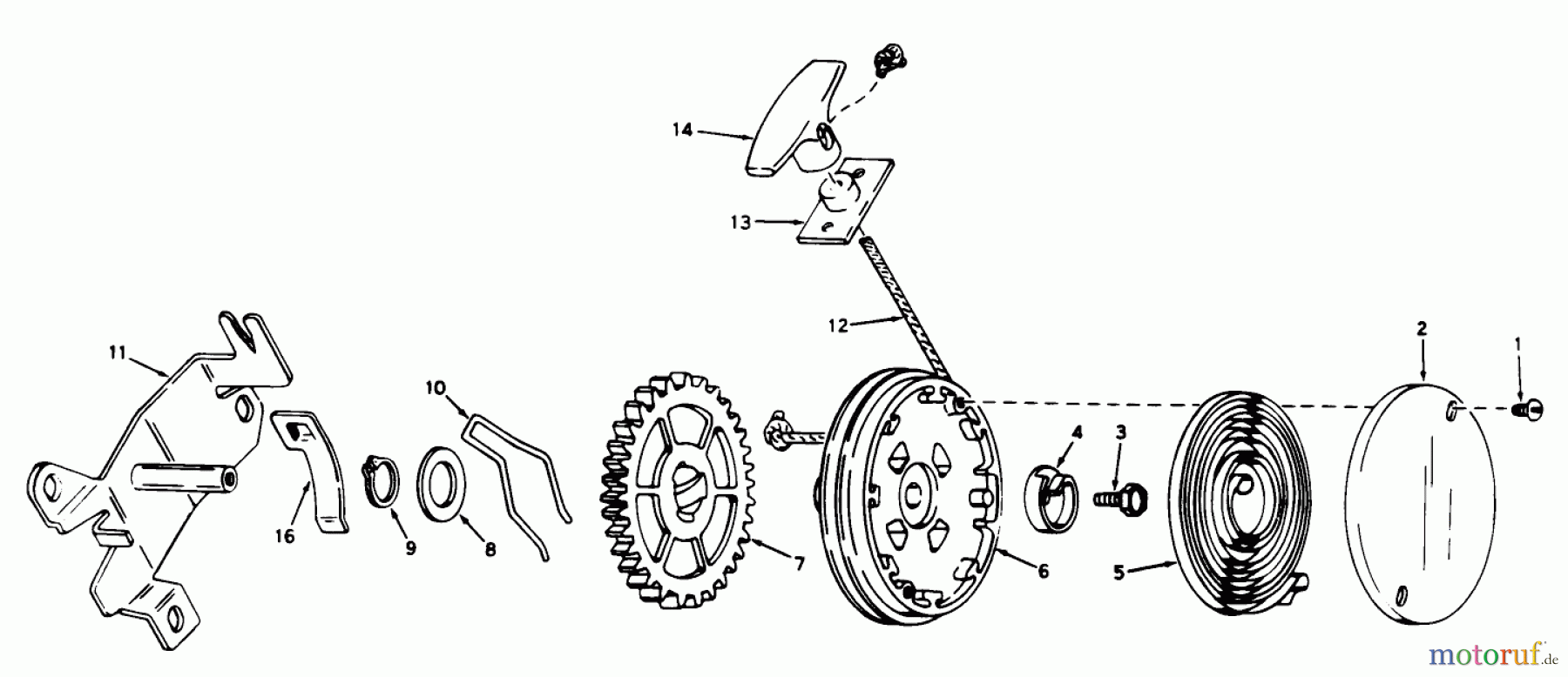  Toro Neu Mowers, Walk-Behind Seite 1 20223 - Toro Whirlwind Lawnmower, 1969 (9000001-9999999) REWIND STARTER NO. 590450A