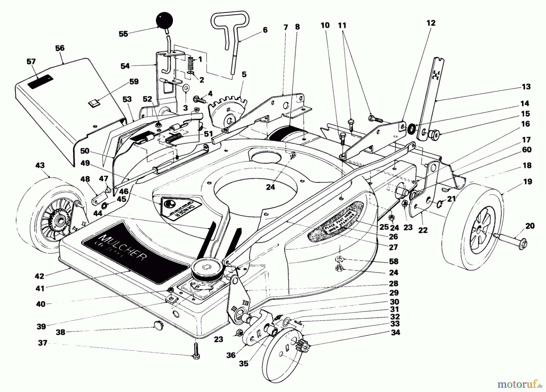  Toro Neu Mowers, Walk-Behind Seite 1 18010 - Toro Lawnmower, 1981 (1000001-1999999) HOUSING ASSEMBLY (MODEL 18010)