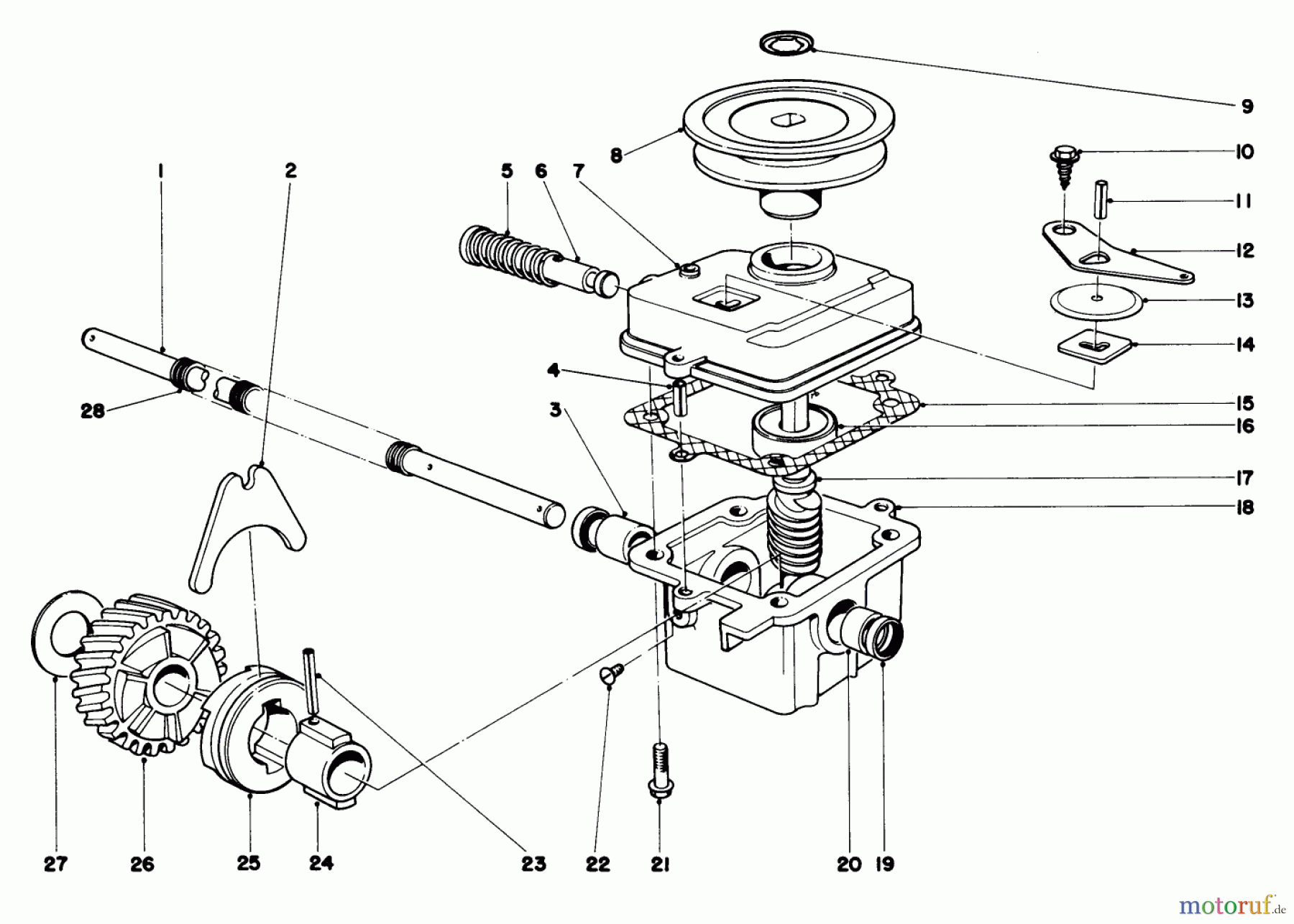  Toro Neu Mowers, Walk-Behind Seite 1 18015 - Toro Lawnmower, 1978 (8000001-8999999) GEAR CASE ASSEMBLY MODEL 18060