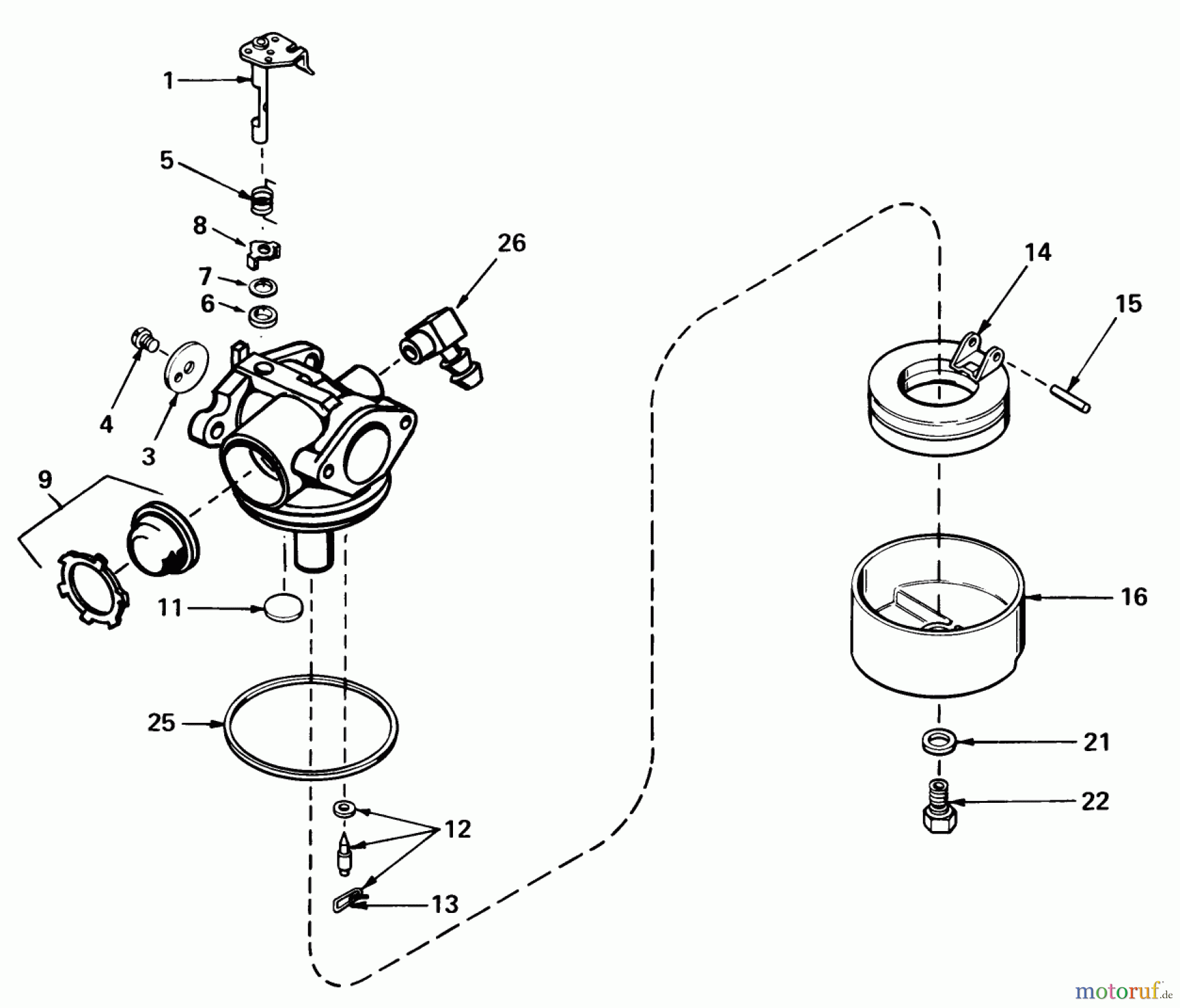  Toro Neu Mowers, Walk-Behind Seite 1 18015 - Toro Lawnmower, 1979 (9000001-9999999) CARBURETOR NO. 632050