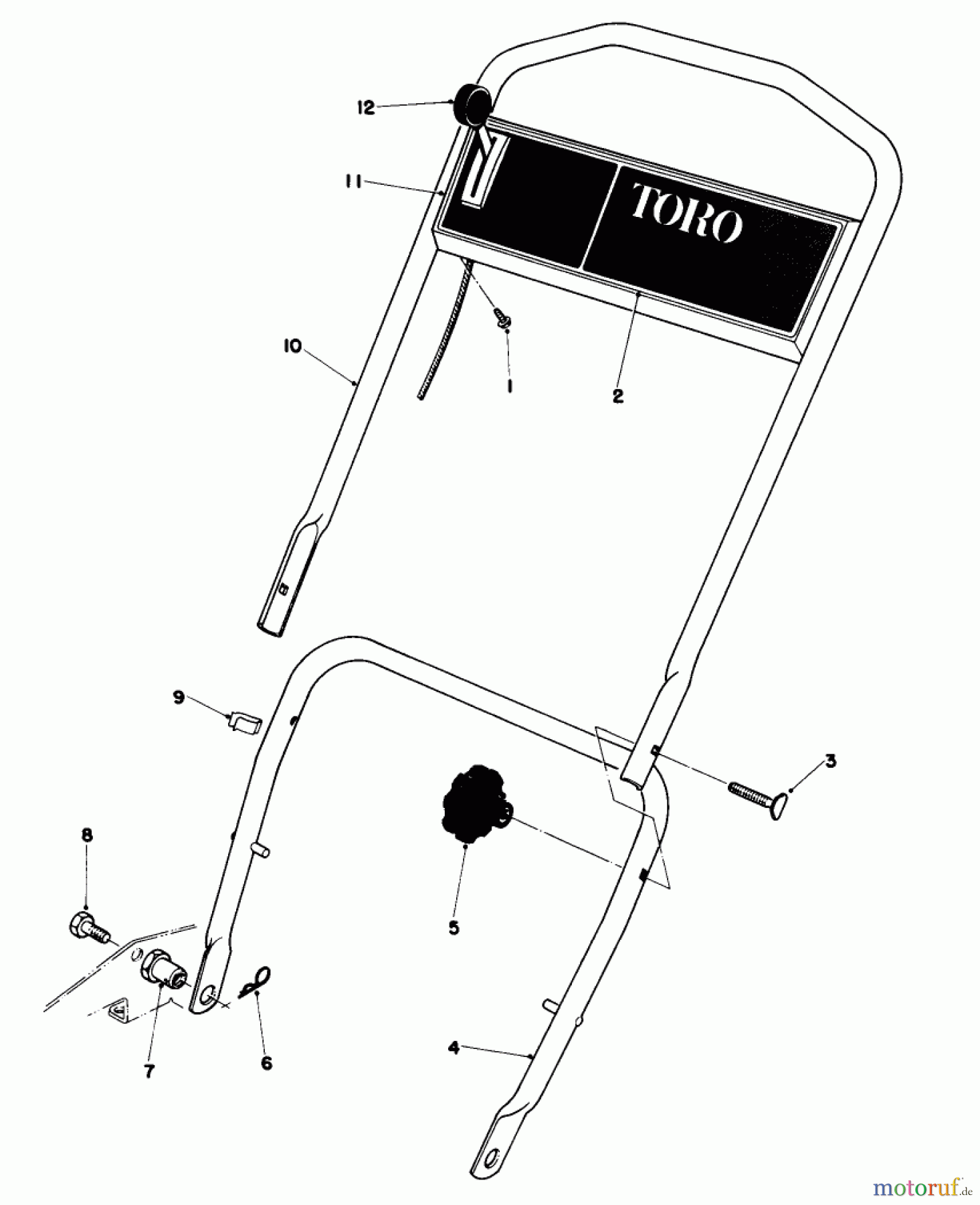  Toro Neu Mowers, Walk-Behind Seite 1 18015 - Toro Lawnmower, 1979 (9000001-9999999) HANDLE ASSEMBLY