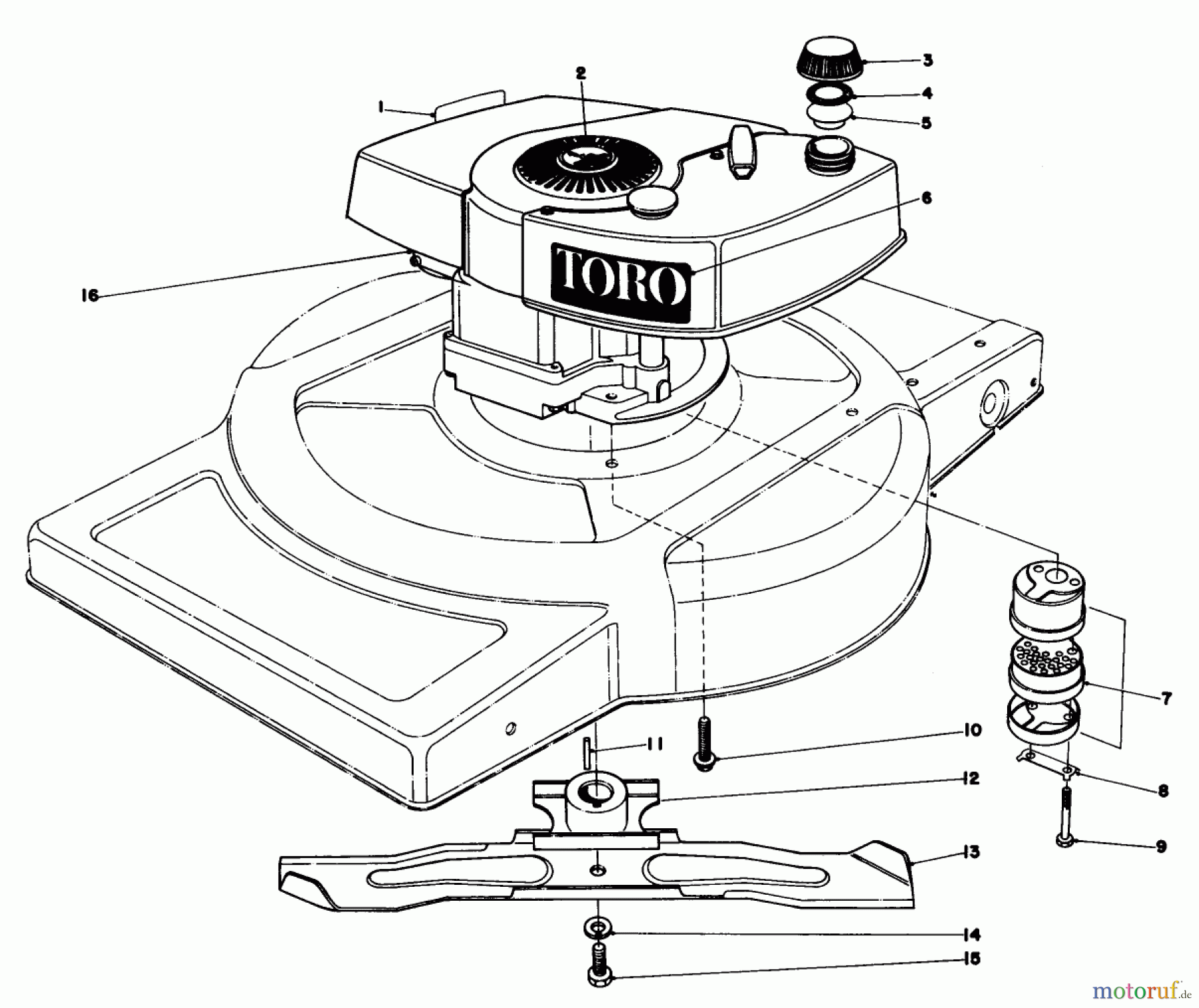  Toro Neu Mowers, Walk-Behind Seite 1 18015 - Toro Lawnmower, 1980 (0000001-0999999) ENGINE ASSEMBLY