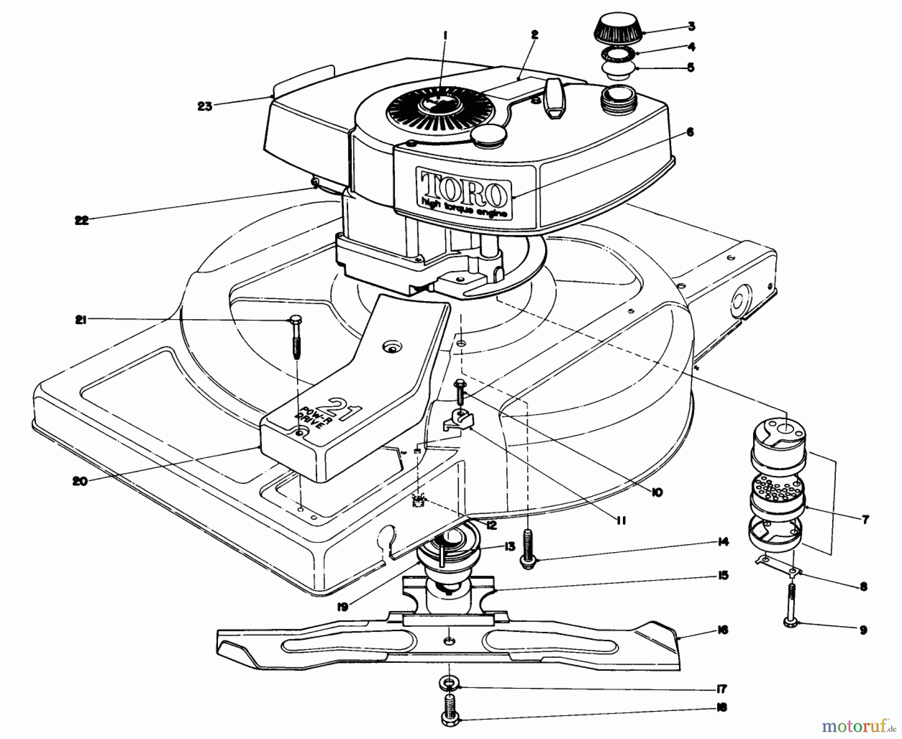  Toro Neu Mowers, Walk-Behind Seite 1 18060 - Toro Lawnmower, 1979 (9000001-9999999) ENGINE ASSEMBLY