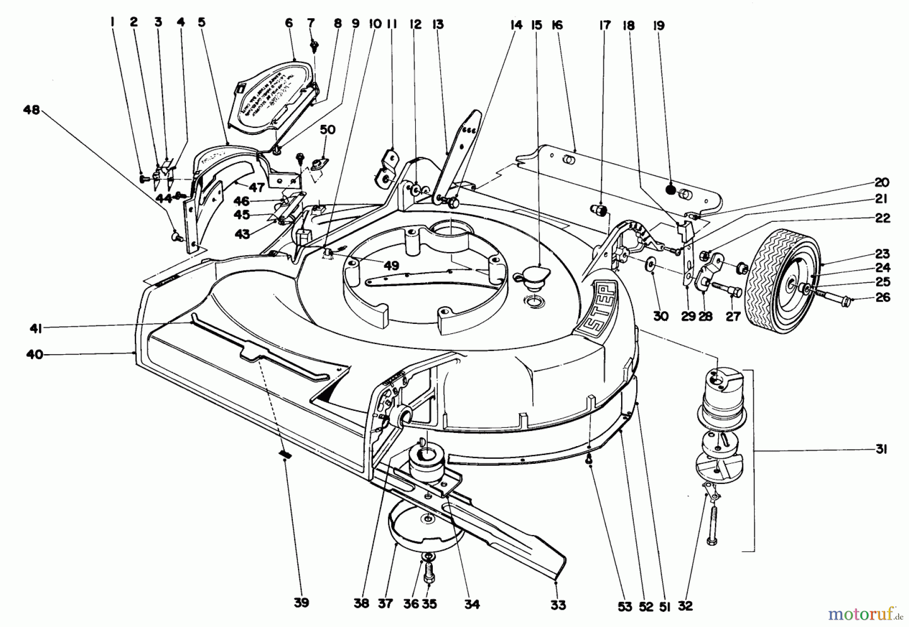  Toro Neu Mowers, Walk-Behind Seite 1 18171 - Toro Guardian Lawnmower, 1971 (1000001-1999999) HOUSING ASSEMBLY MODEL NO. 18171