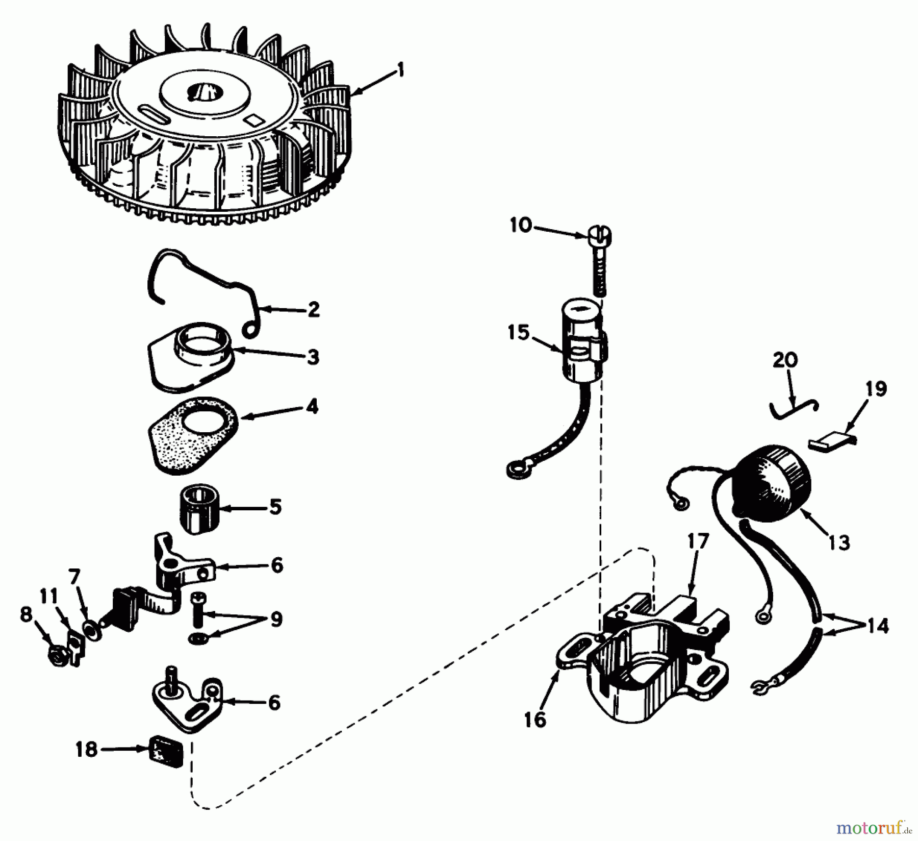  Toro Neu Mowers, Walk-Behind Seite 1 18171 - Toro Guardian Lawnmower, 1971 (1000001-1999999) MAGNETO NO. 610793