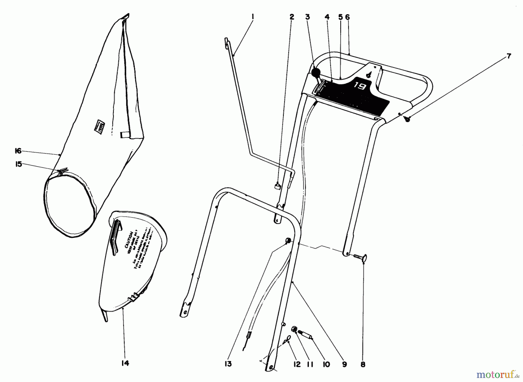  Toro Neu Mowers, Walk-Behind Seite 1 18070 - Toro Lawnmower, 1972 (2000001-2999999) HANDLE ASSEMBLY