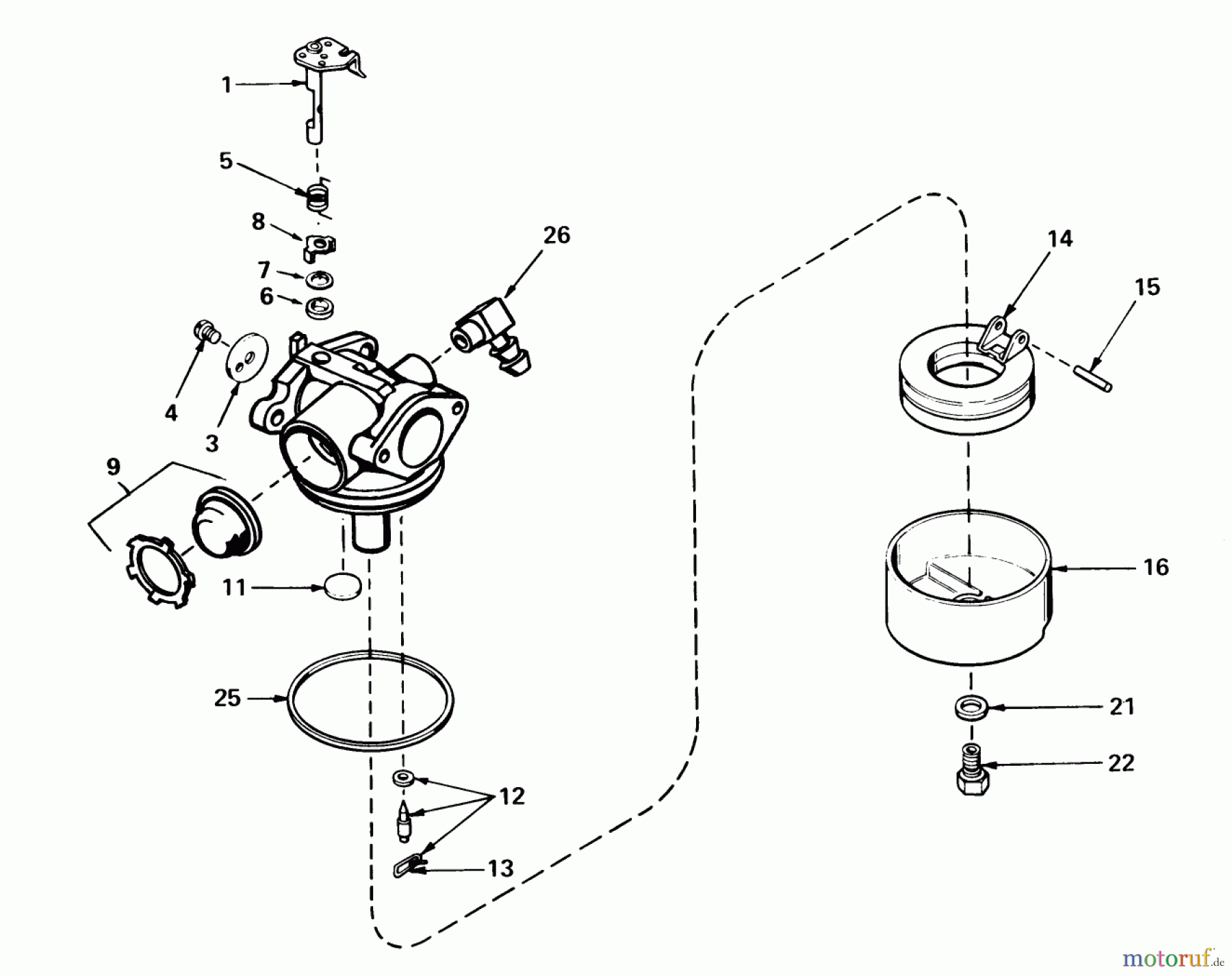  Toro Neu Mowers, Walk-Behind Seite 1 18085 - Toro Lawnmower, 1979 (9000001-9999999) CARBURETOR NO. 632050