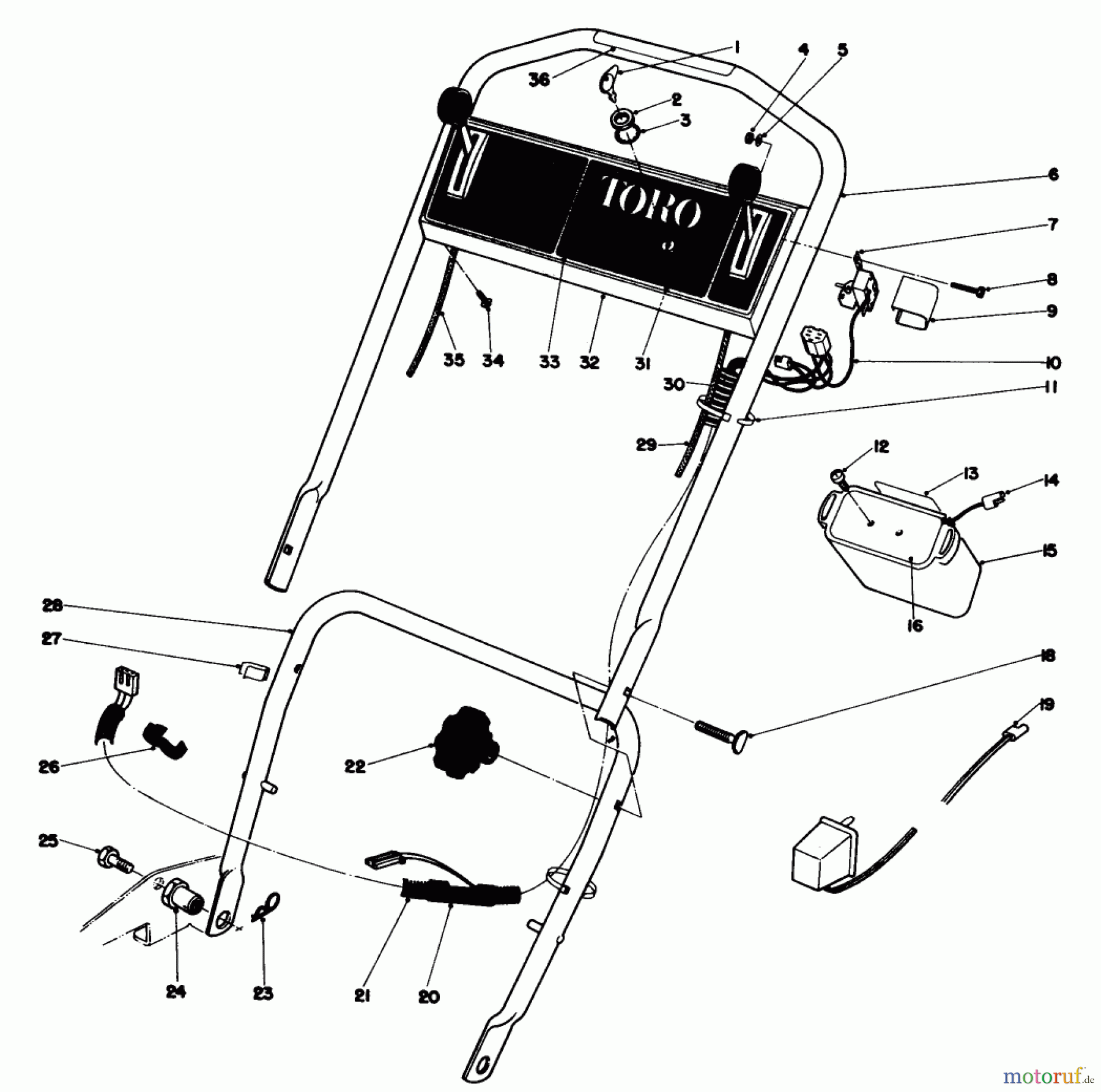  Toro Neu Mowers, Walk-Behind Seite 1 18085 - Toro Lawnmower, 1980 (0000001-0999999) HANDLE ASSEMBLY