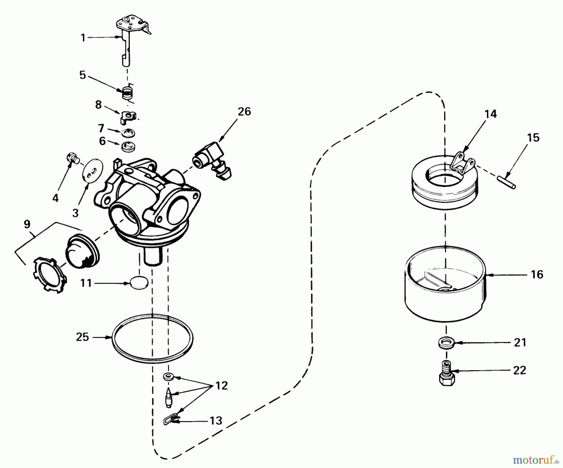  Toro Neu Mowers, Walk-Behind Seite 1 18090 - Toro Lawnmower, 1979 (9000001-9999999) CARBURETOR NO. 632050