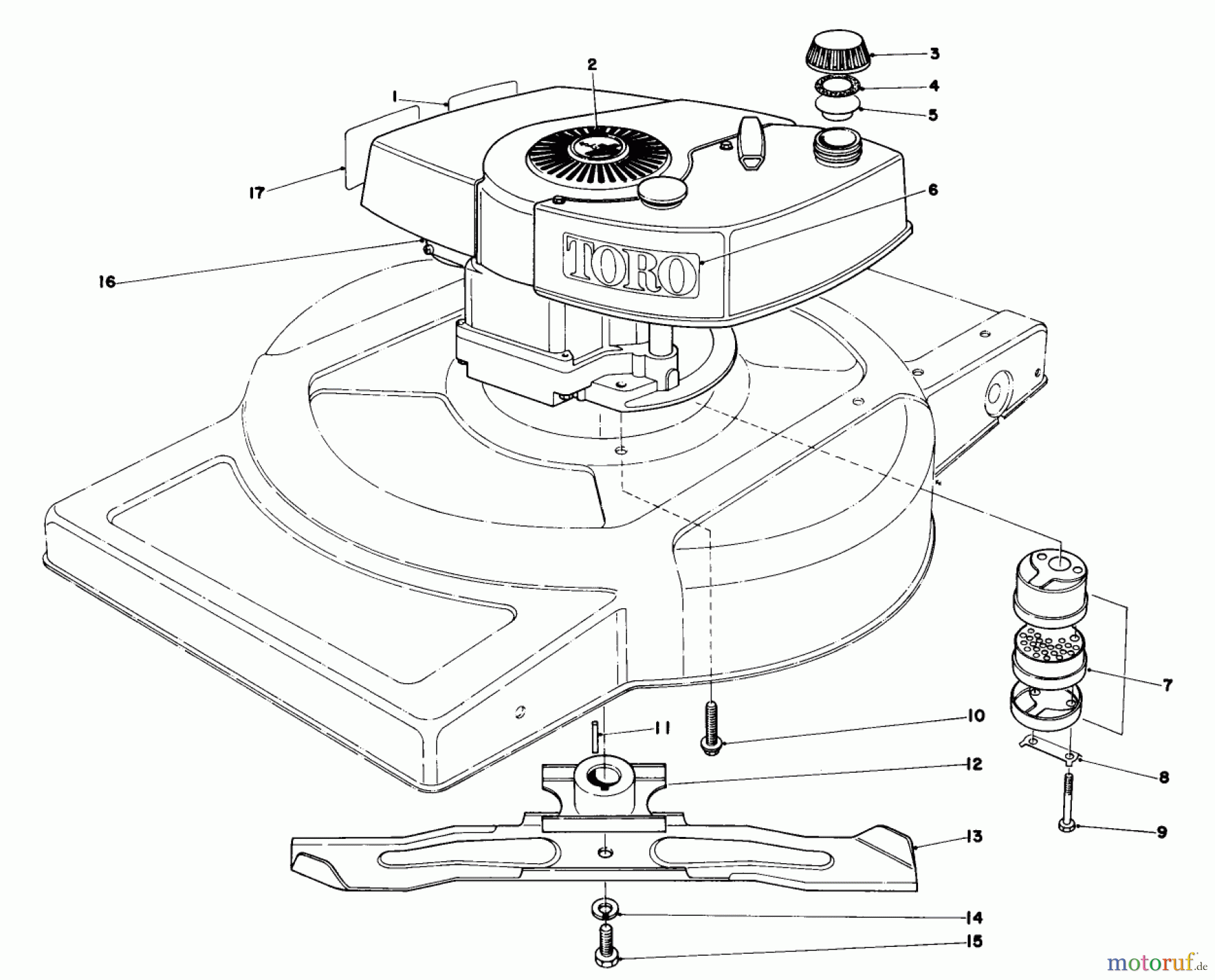  Toro Neu Mowers, Walk-Behind Seite 1 18090 - Toro Lawnmower, 1979 (9000001-9999999) ENGINE ASSEMBLY