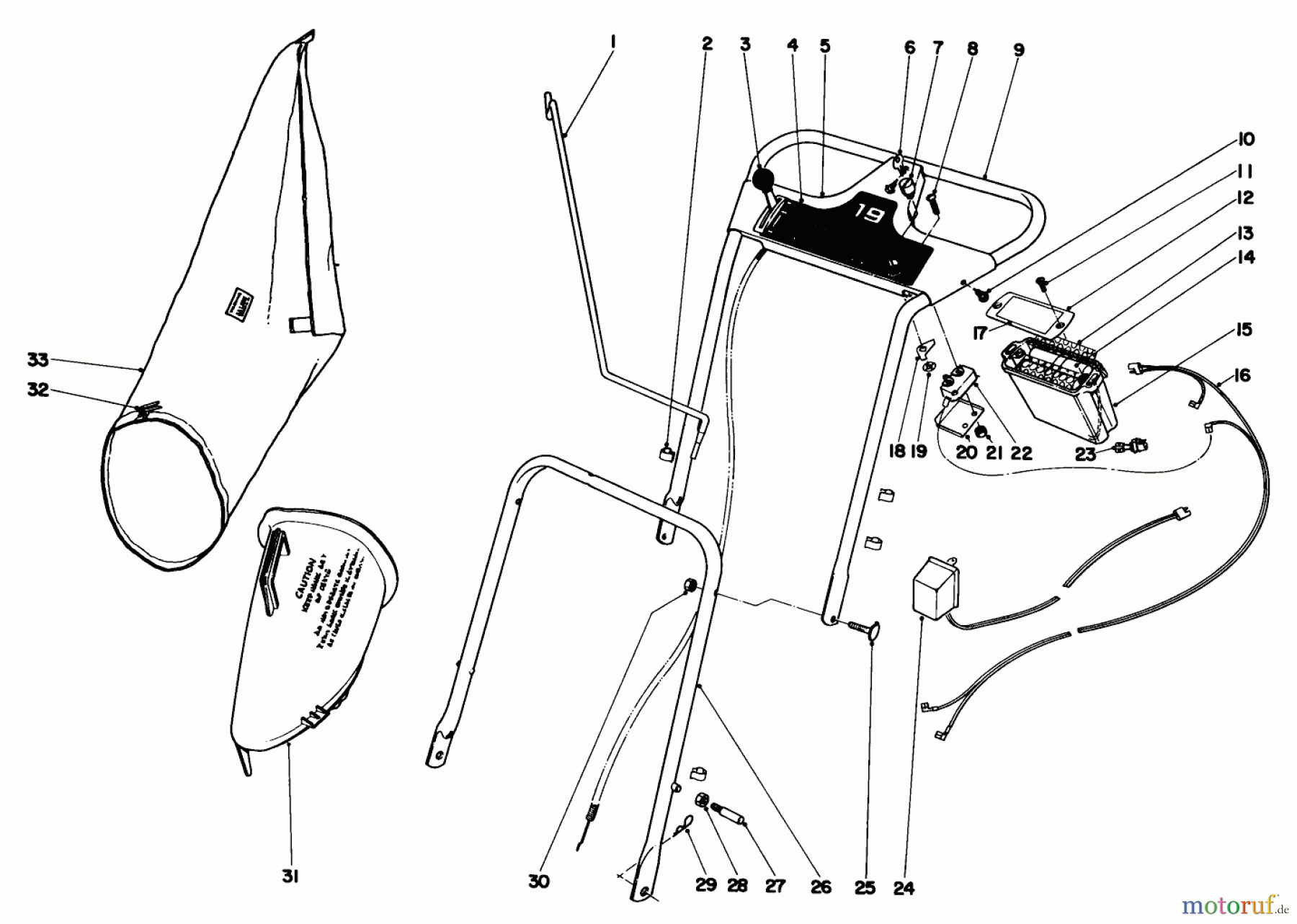  Toro Neu Mowers, Walk-Behind Seite 1 18208 - Toro Guardian Lawnmower, 1972 (2000001-2999999) HANDLE ASSEMBLY MODEL NO. 18208