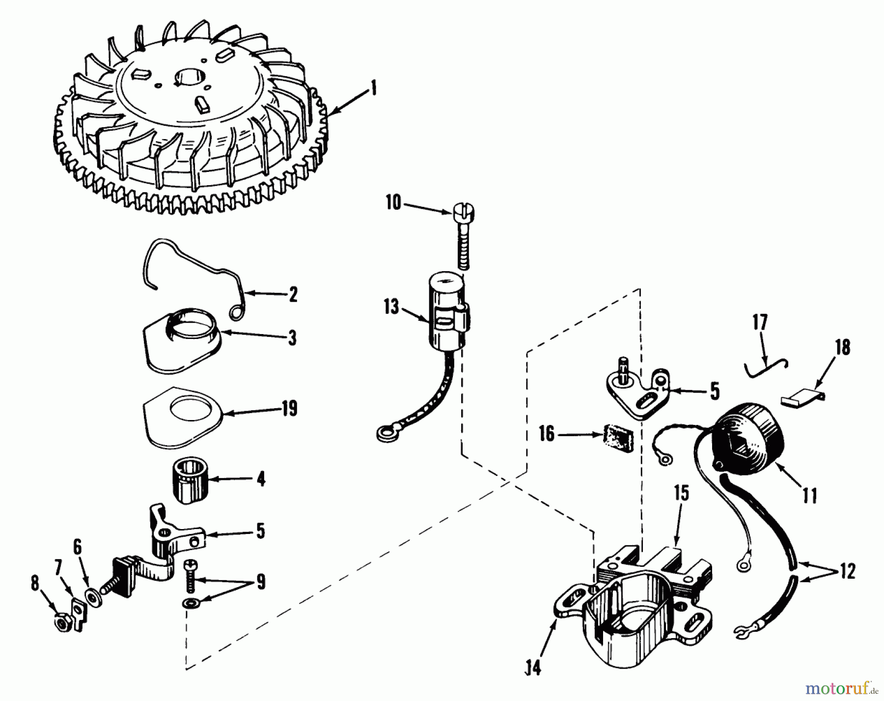  Toro Neu Mowers, Walk-Behind Seite 1 18257 - Toro Guardian Lawnmower, 1972 (2000001-2999999) MAGNETO NO. 610772