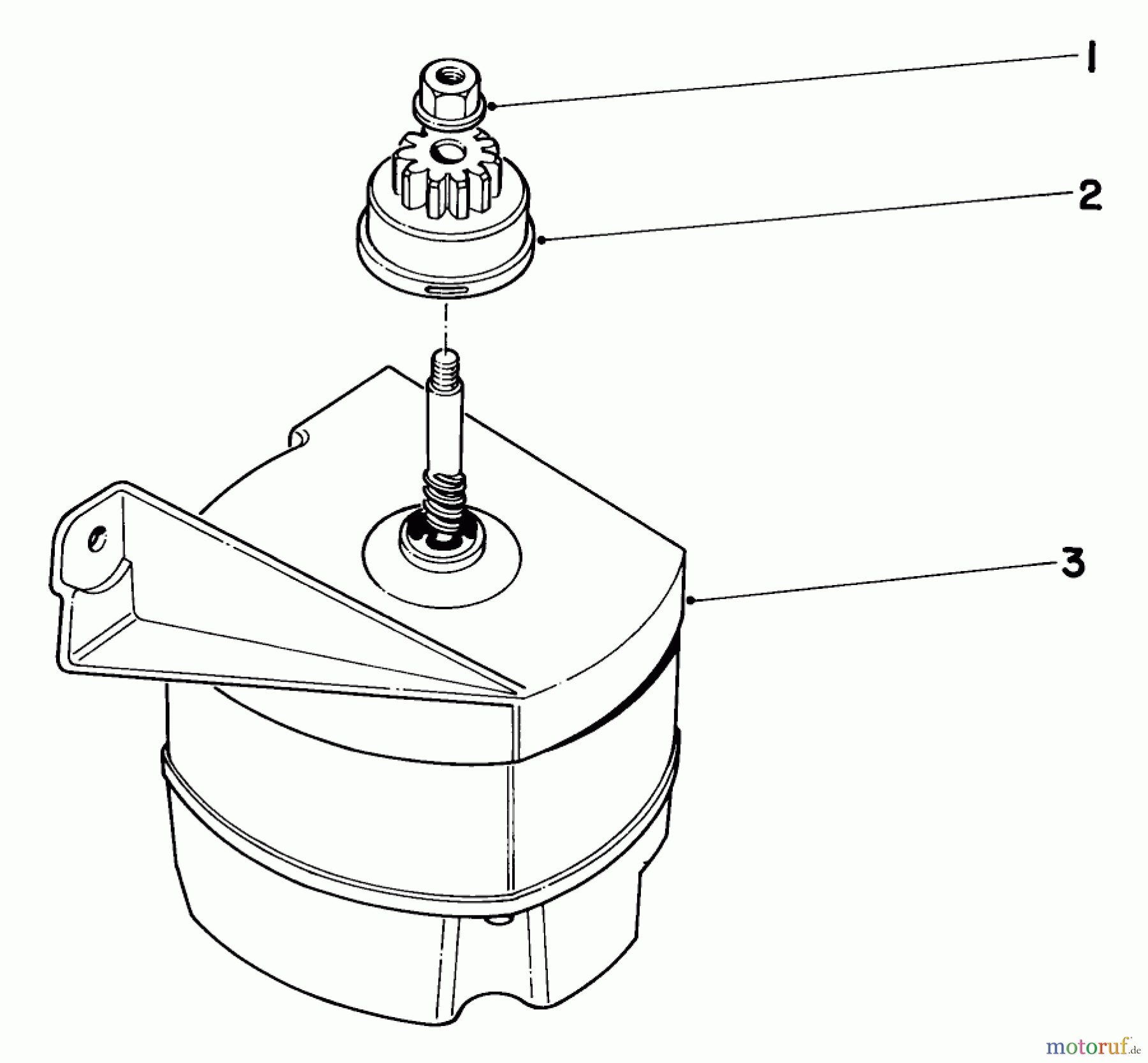  Toro Neu Mowers, Walk-Behind Seite 1 18257 - Toro Guardian Lawnmower, 1972 (2000001-2999999) STARTER MOTOR ASSEMBLY MODEL NO. 18208 AND 18257