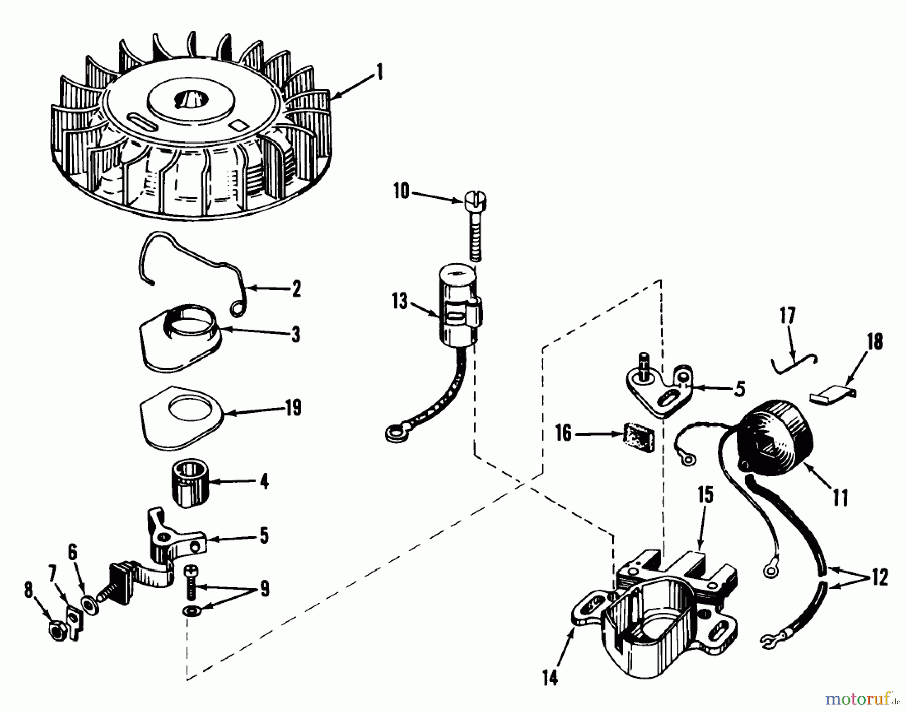  Toro Neu Mowers, Walk-Behind Seite 1 19221 - Toro Whirlwind Lawnmower, 1968 (8000001-8999999) MAGNETO NO. 610693A